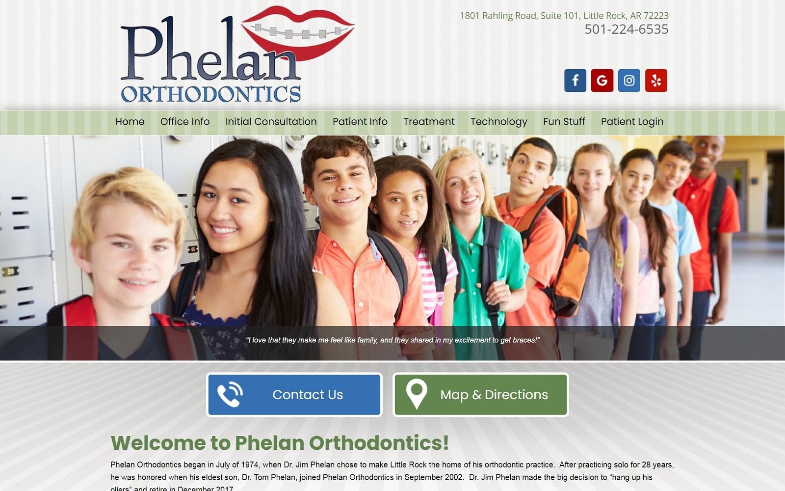 Phelan Orthodontics screenshot