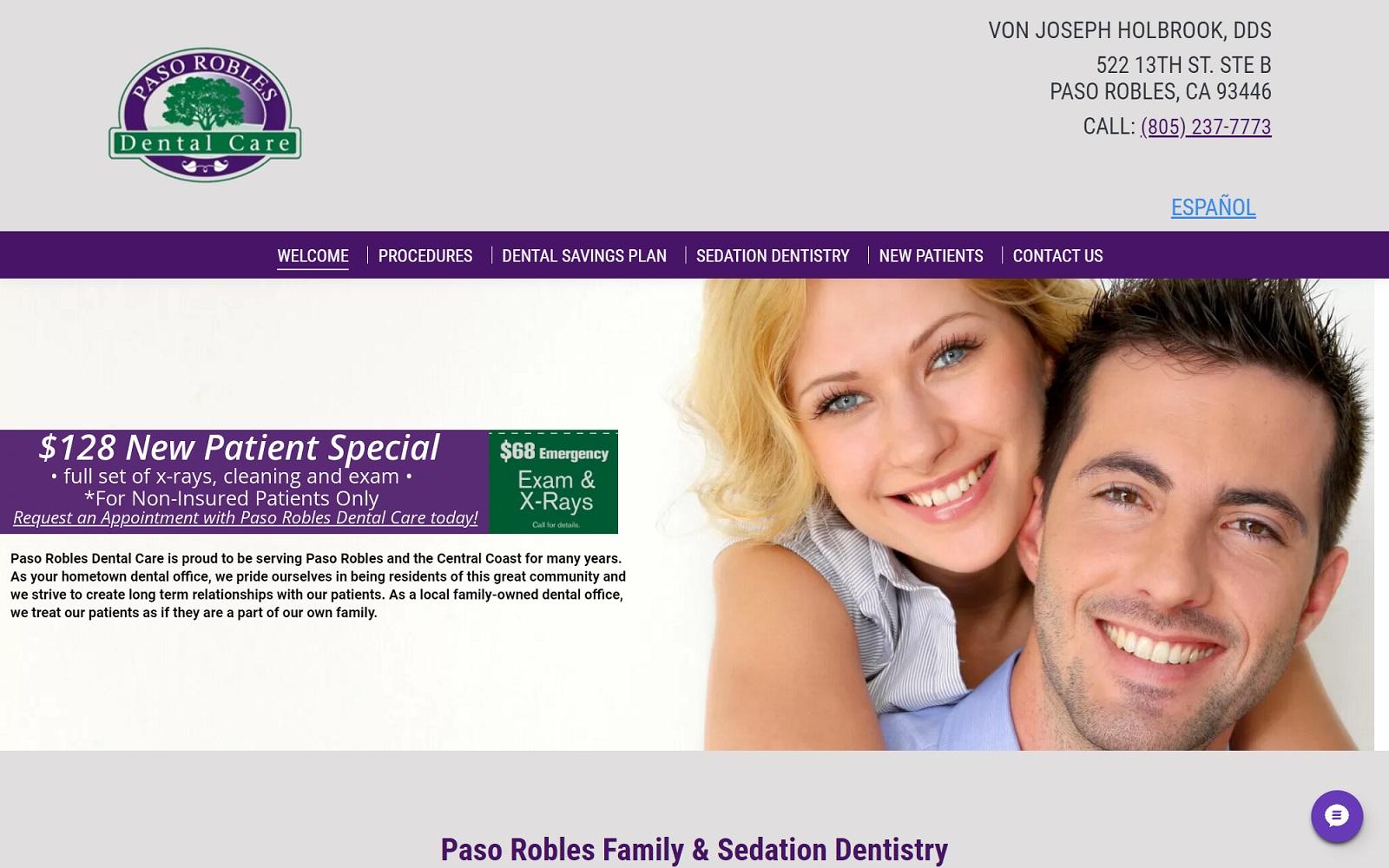 Paso Robles Dental Care screenshot