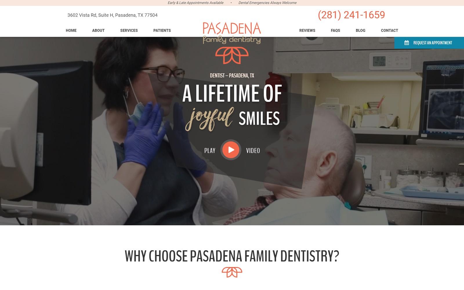 Pasadena Family Dentistry screenshot