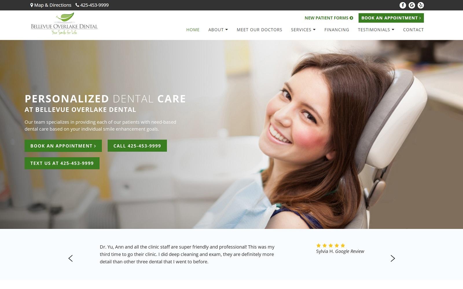 Bellevue Overlake Dental screenshot