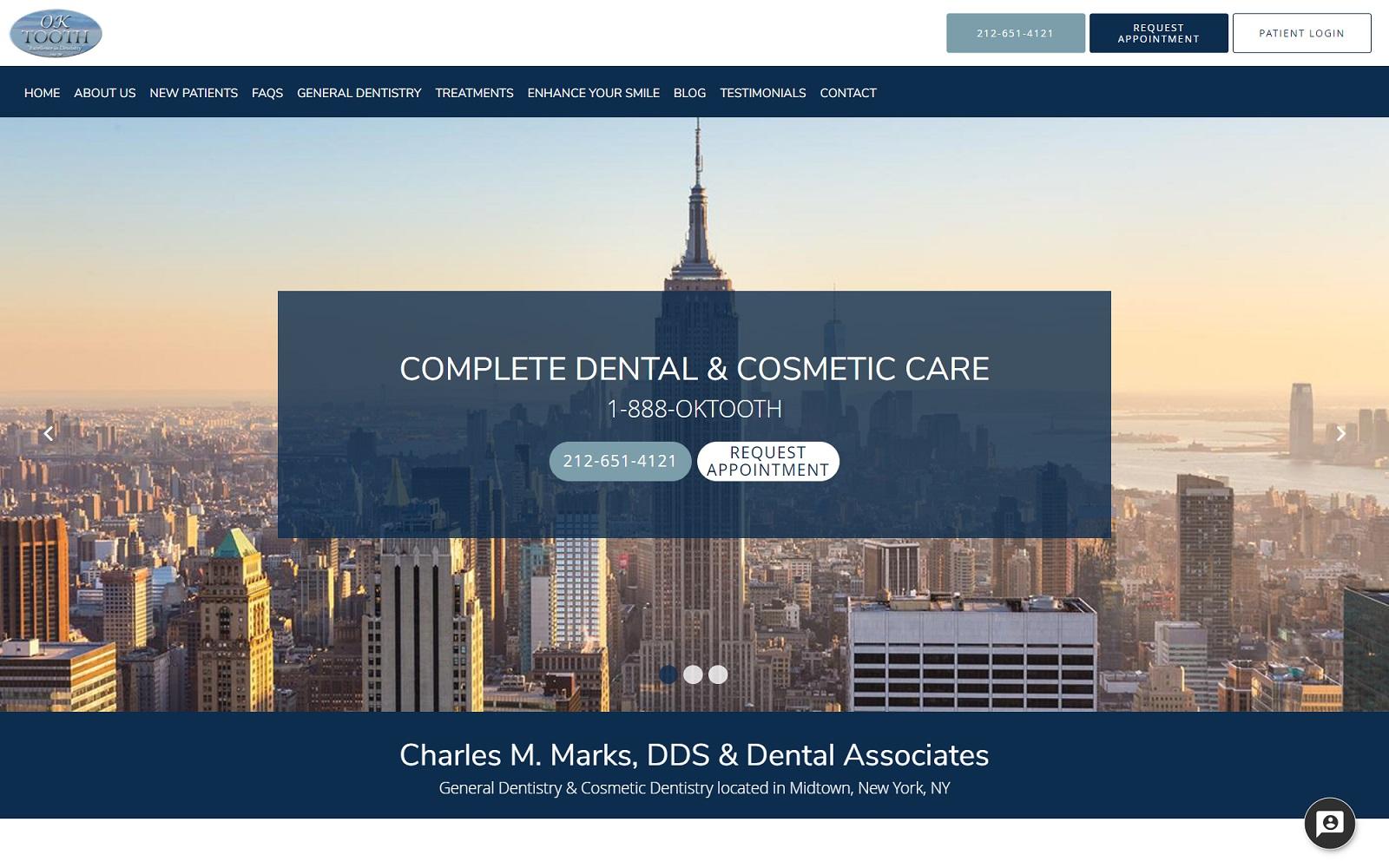 Charles M. Marks, DDS & Dental Associates screenshot