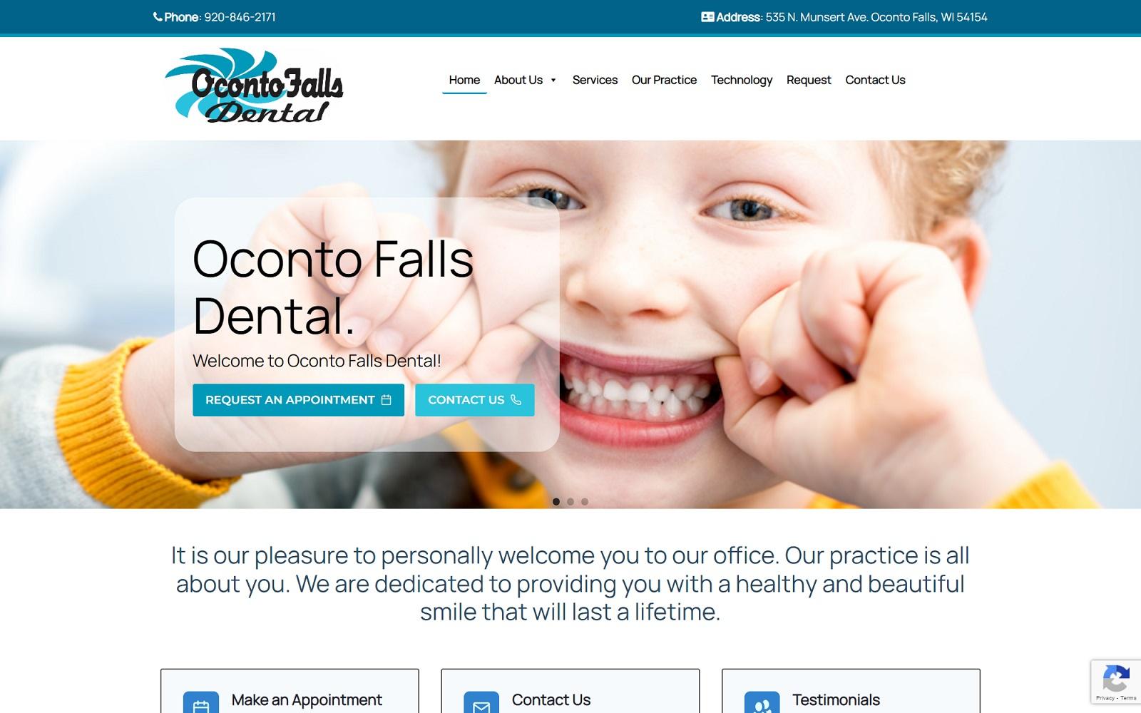 Oconto Falls Dental screenshot