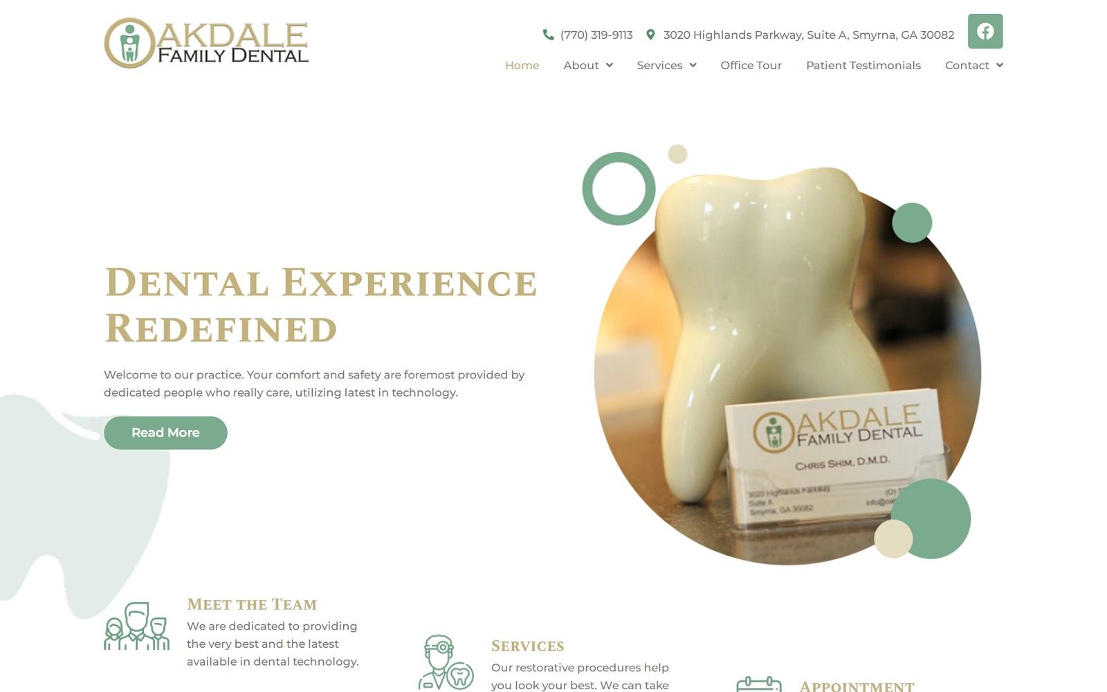 Oakdale Family Dental screenshot