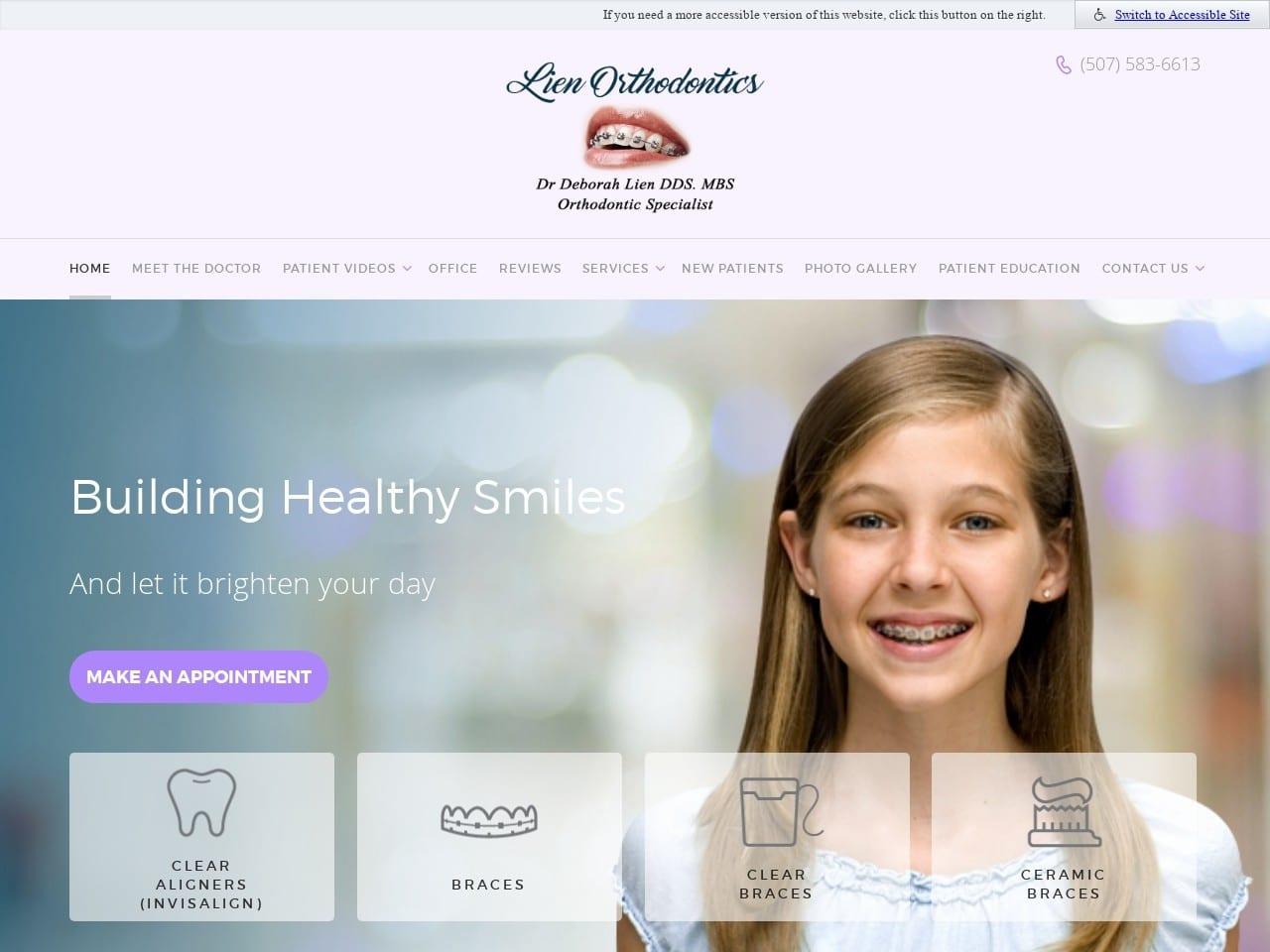 Deborah Lien Orthodontics screenshot