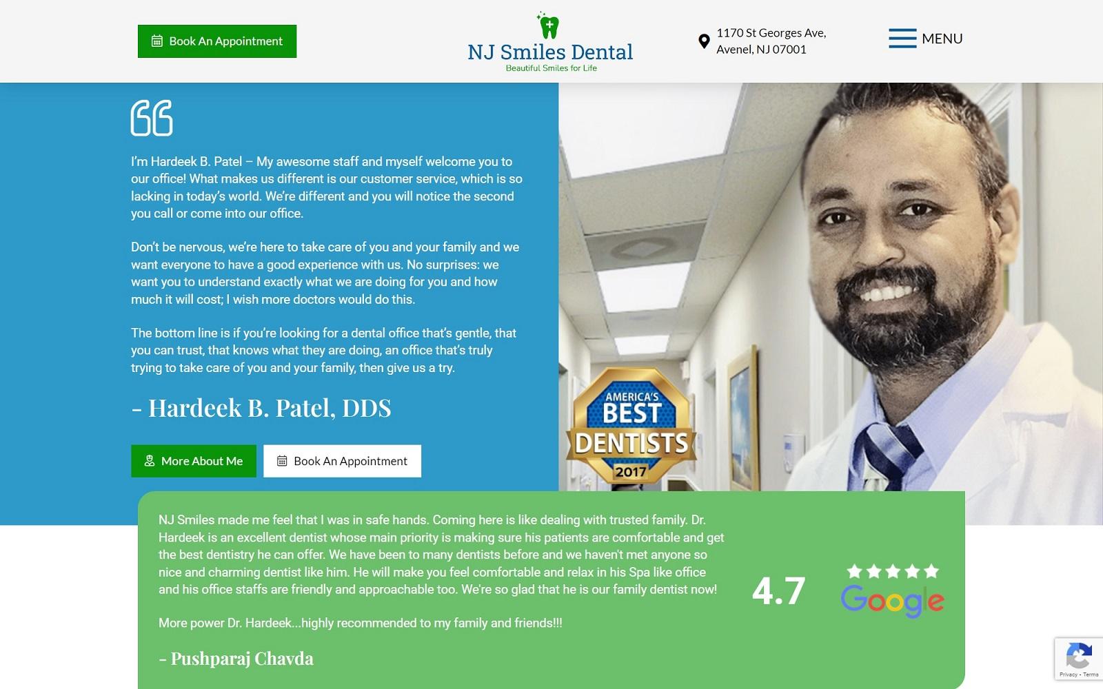 NJ Smiles Dental screenshot
