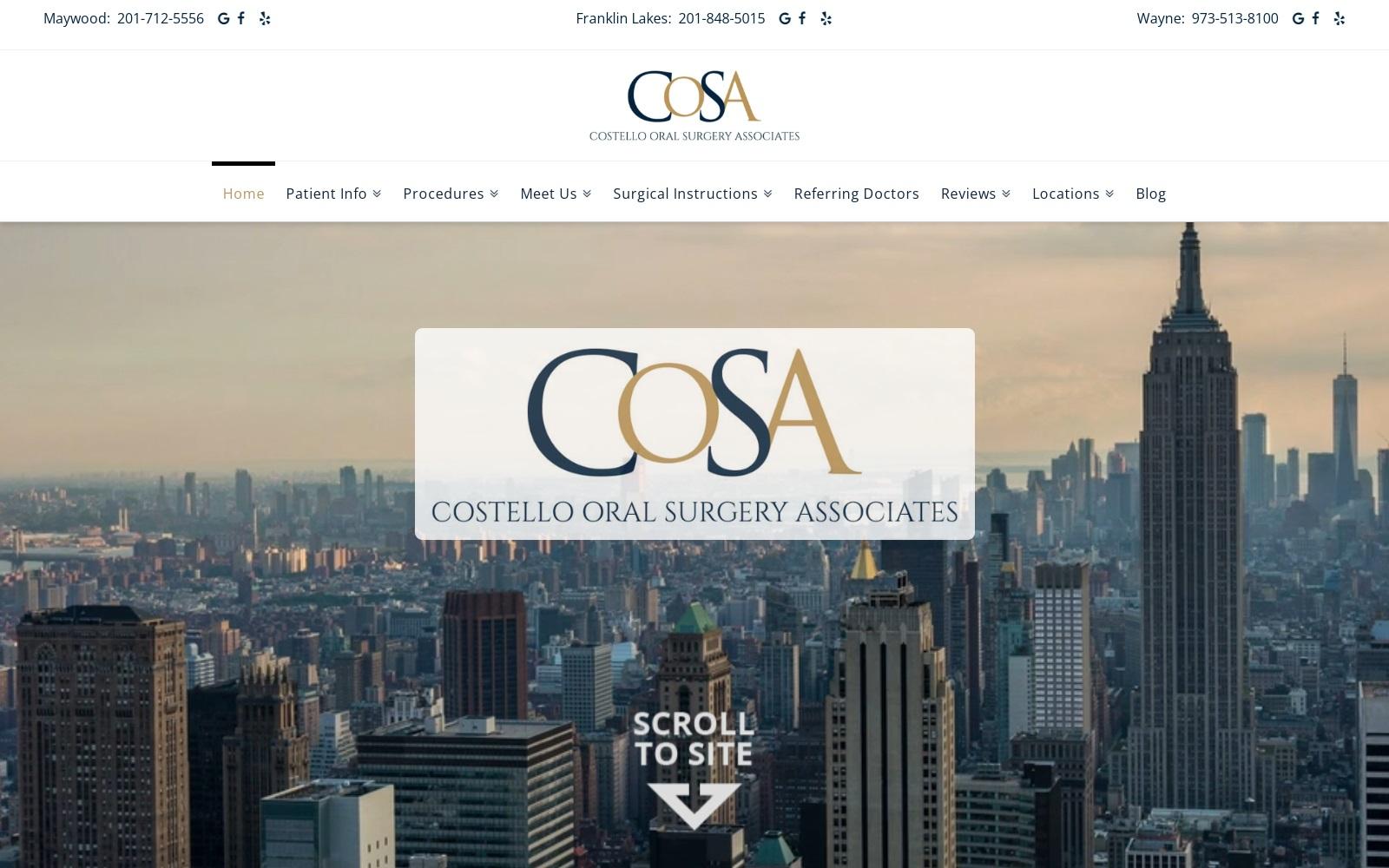 Costello Oral Surgery Associates screenshot