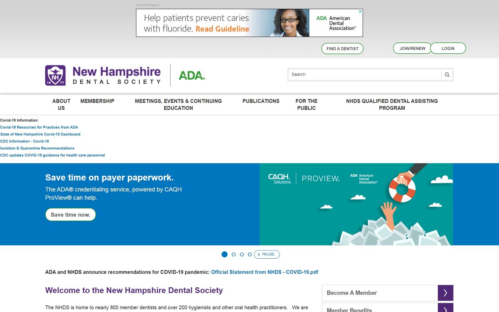New Hampshire Dental Society screenshot