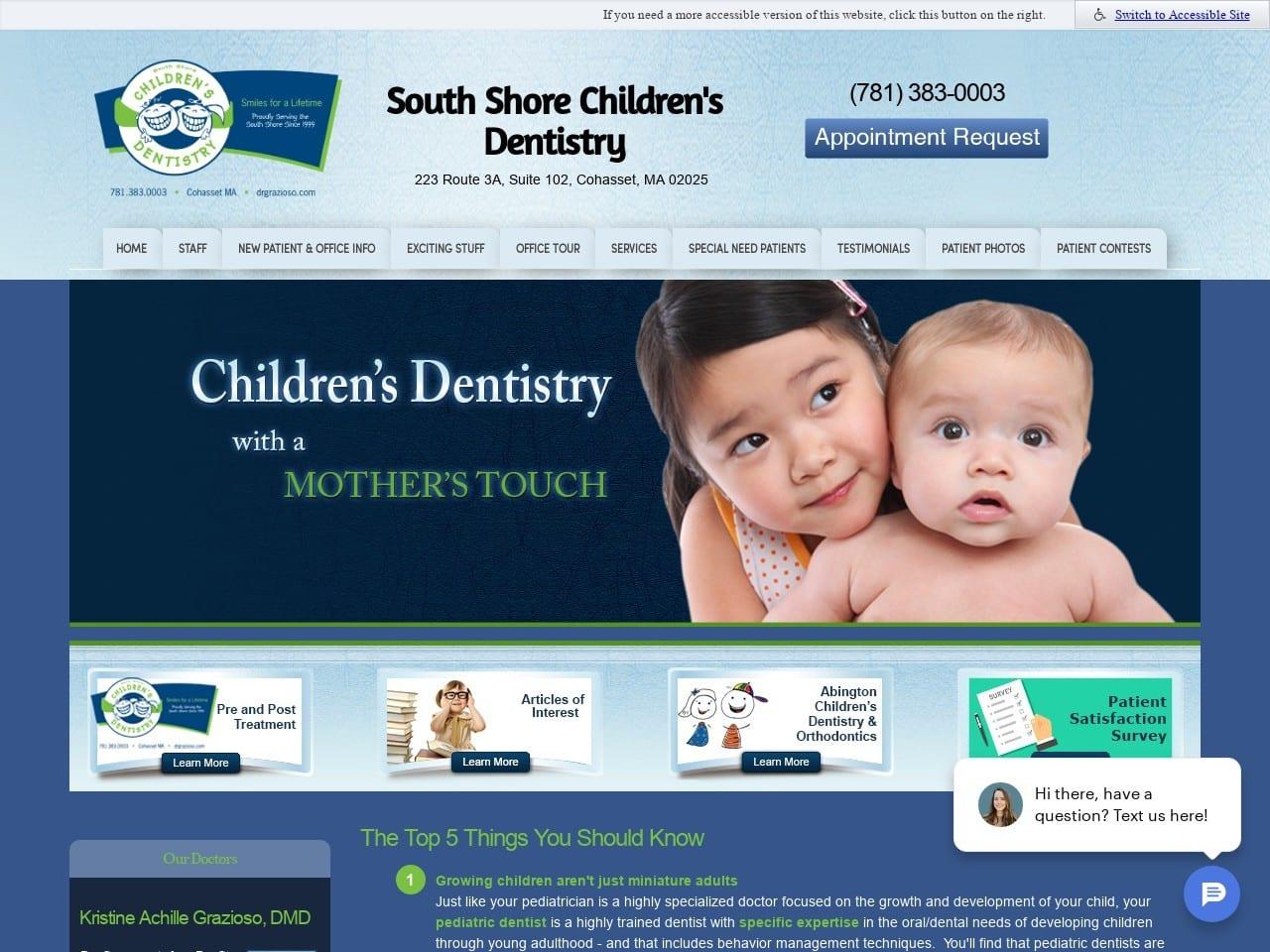 South Shore Childrens Dentistry Grazioso Kristine screenshot