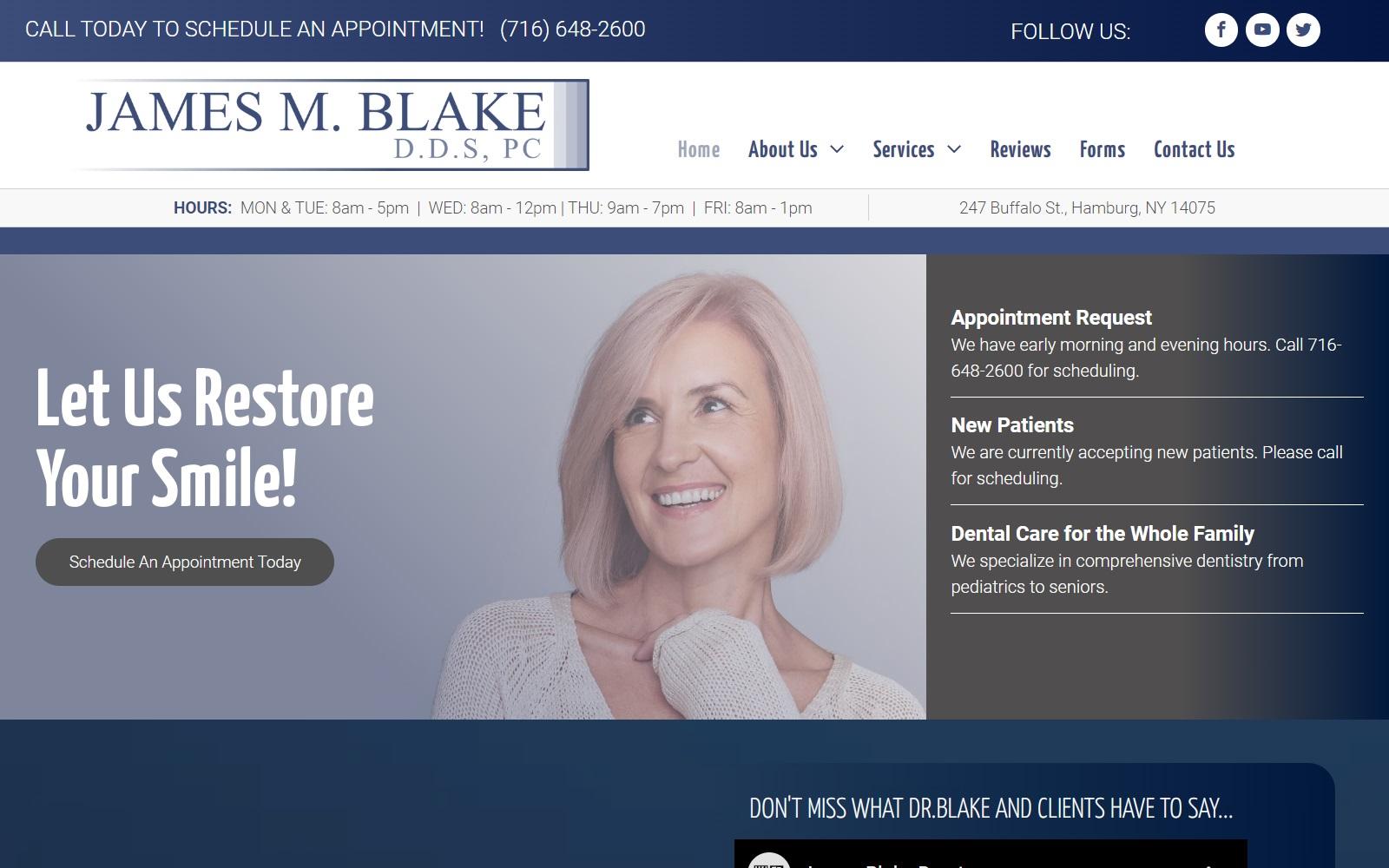 James M Blake DDS PC screenshot