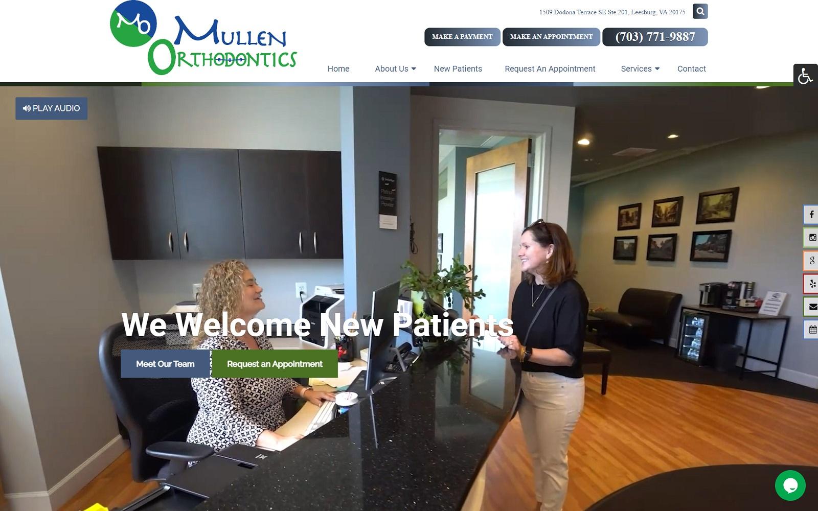 Mullen Orthodontics screenshot