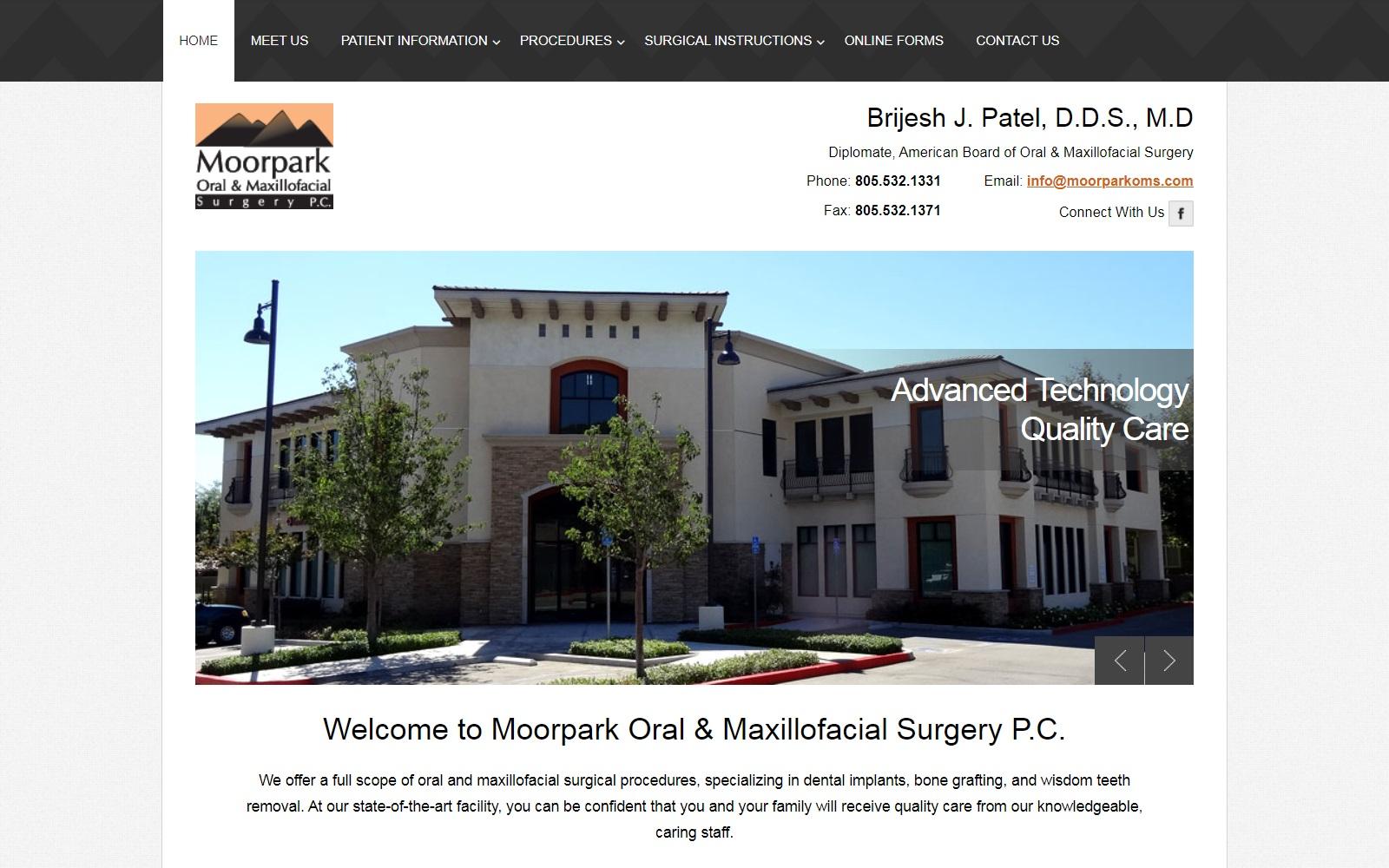 Moorpark Oral & Maxillofacial Surgery P.C. screenshot
