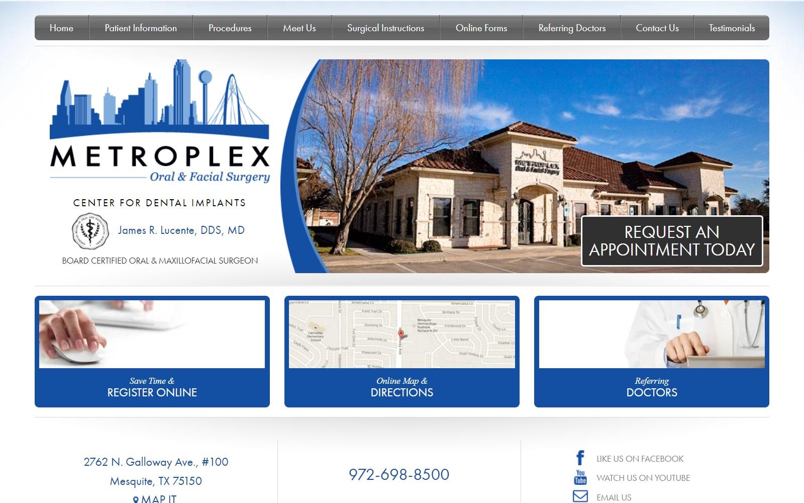 Metroplex Oral & Facial Surgery Lucente James DDS screenshot