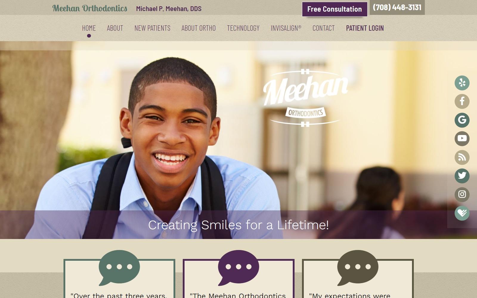 Meehan Orthodontics screenshot