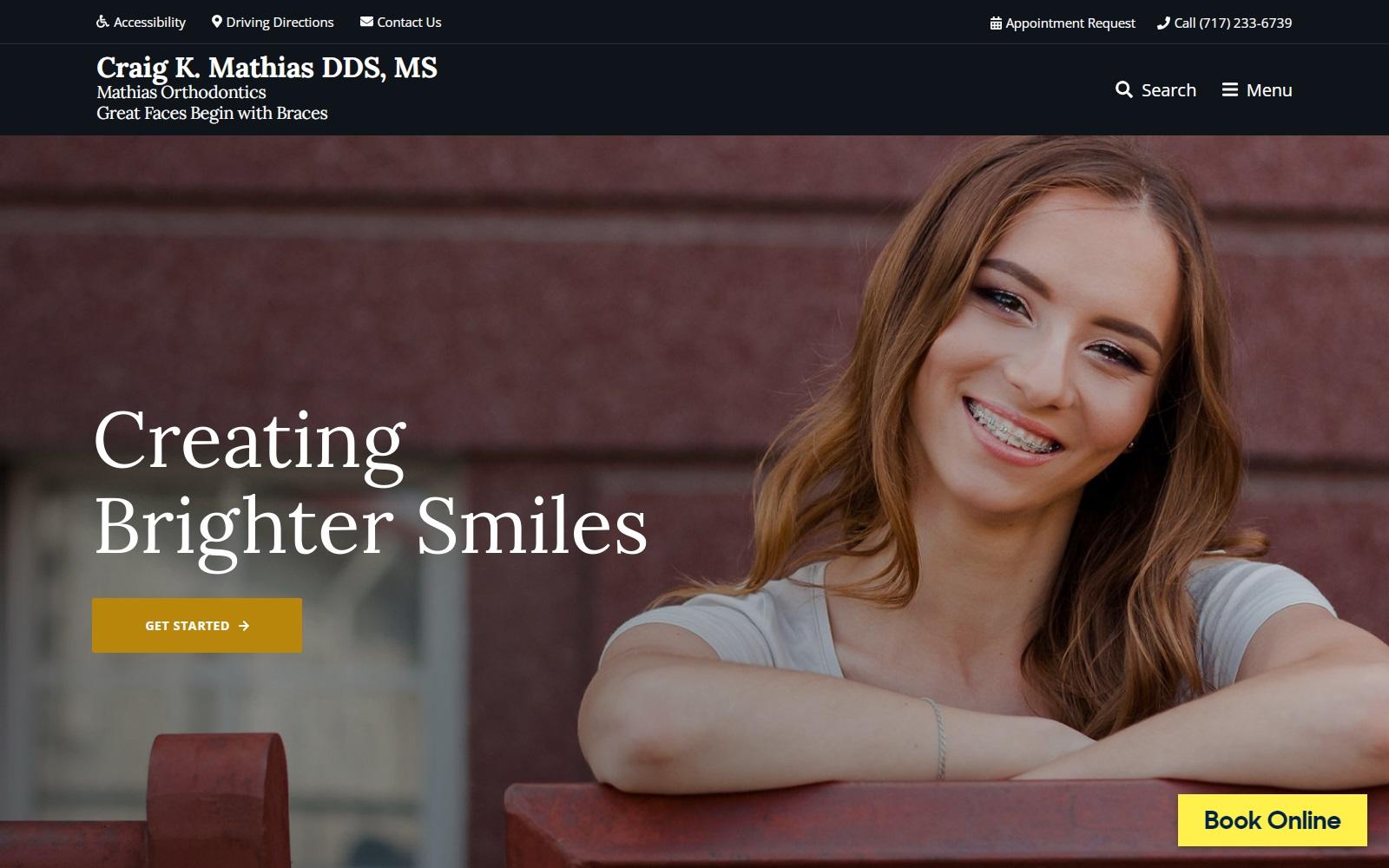 Mathias Orthodontics screenshot