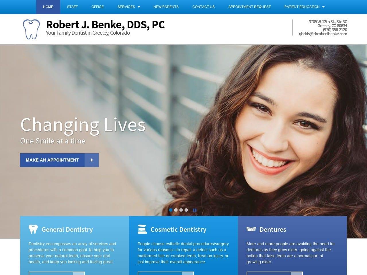 Robert J Benke DDS PC screenshot
