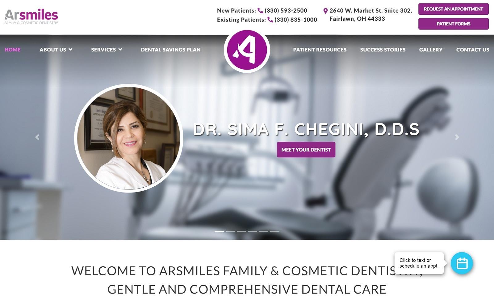 Arsmiles Family & Cosmetic Dentistry screenshot