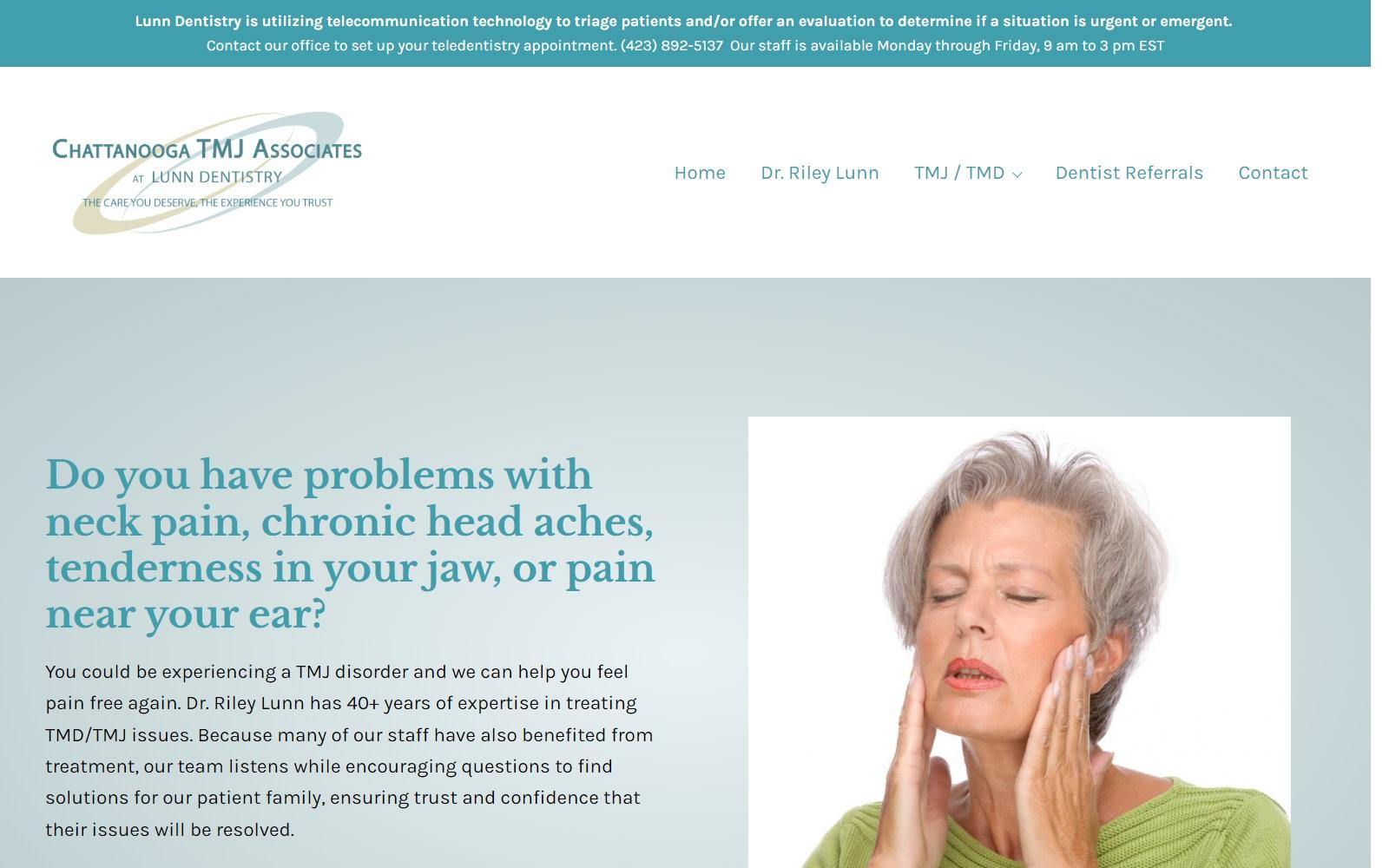 Lunn Dentistry at Chattanooga Sleep & TMJ Associates screenshot