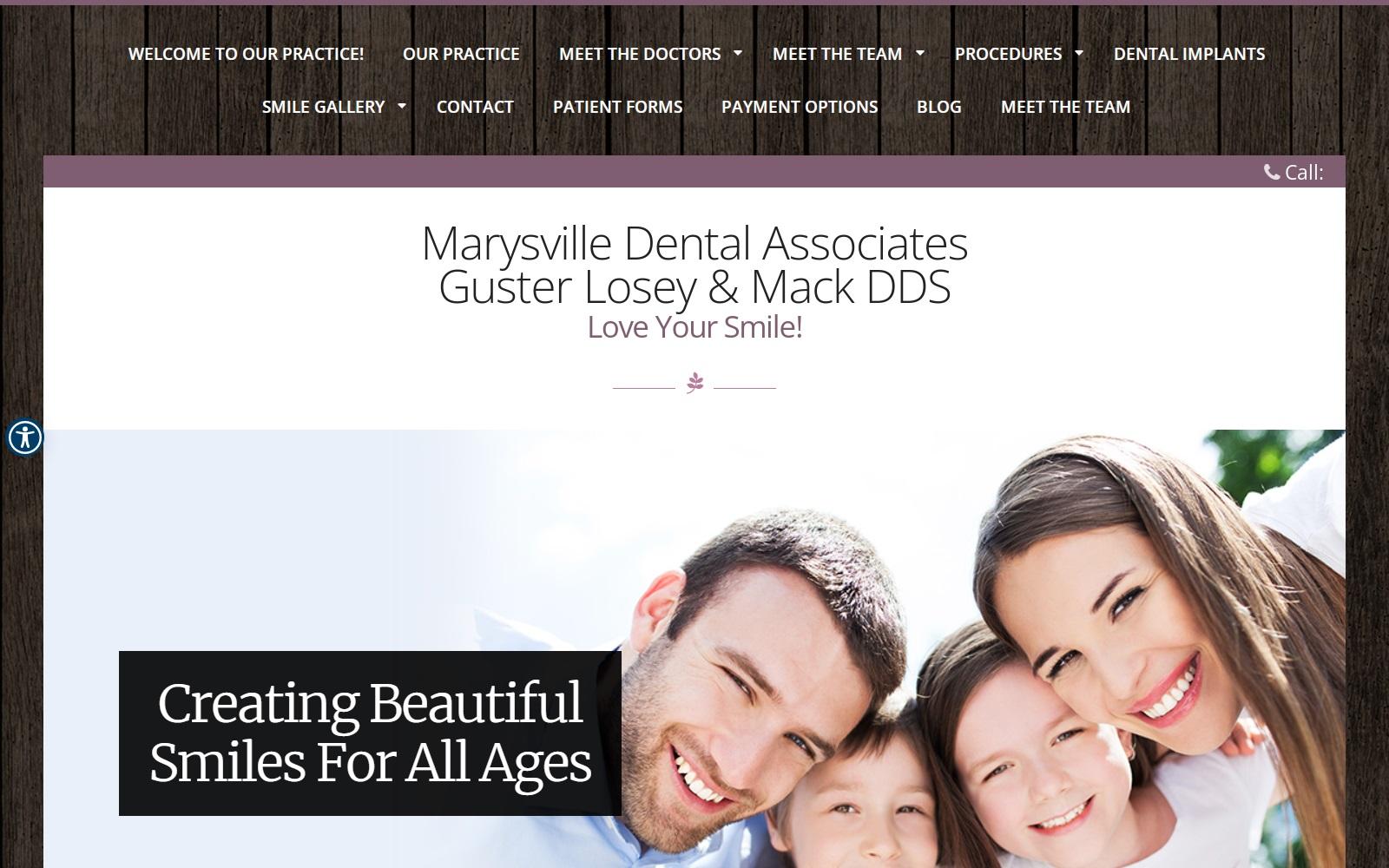 Marysville Dental Associates Guster Losey & Mack DDS screenshot