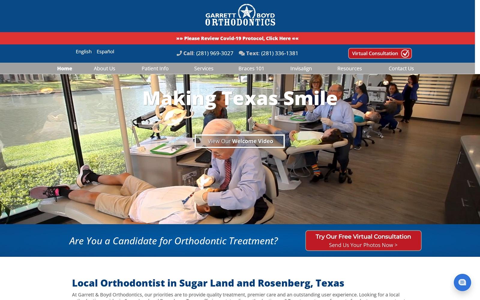Garrett & Boyd Orthodontics screenshot