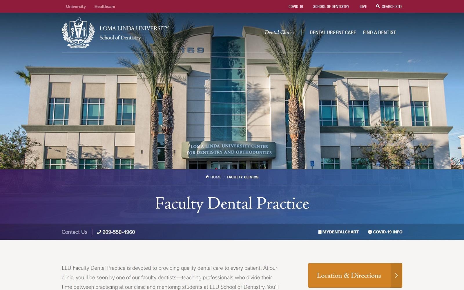 Loma Linda University Center for Dentistry & Orthodontics screenshot