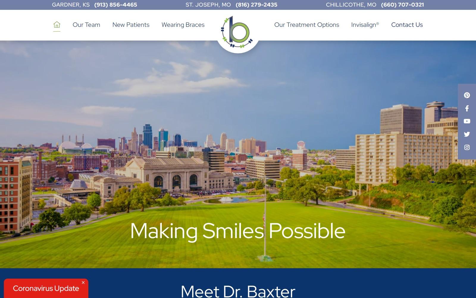 Baxter Orthodontics screenshot