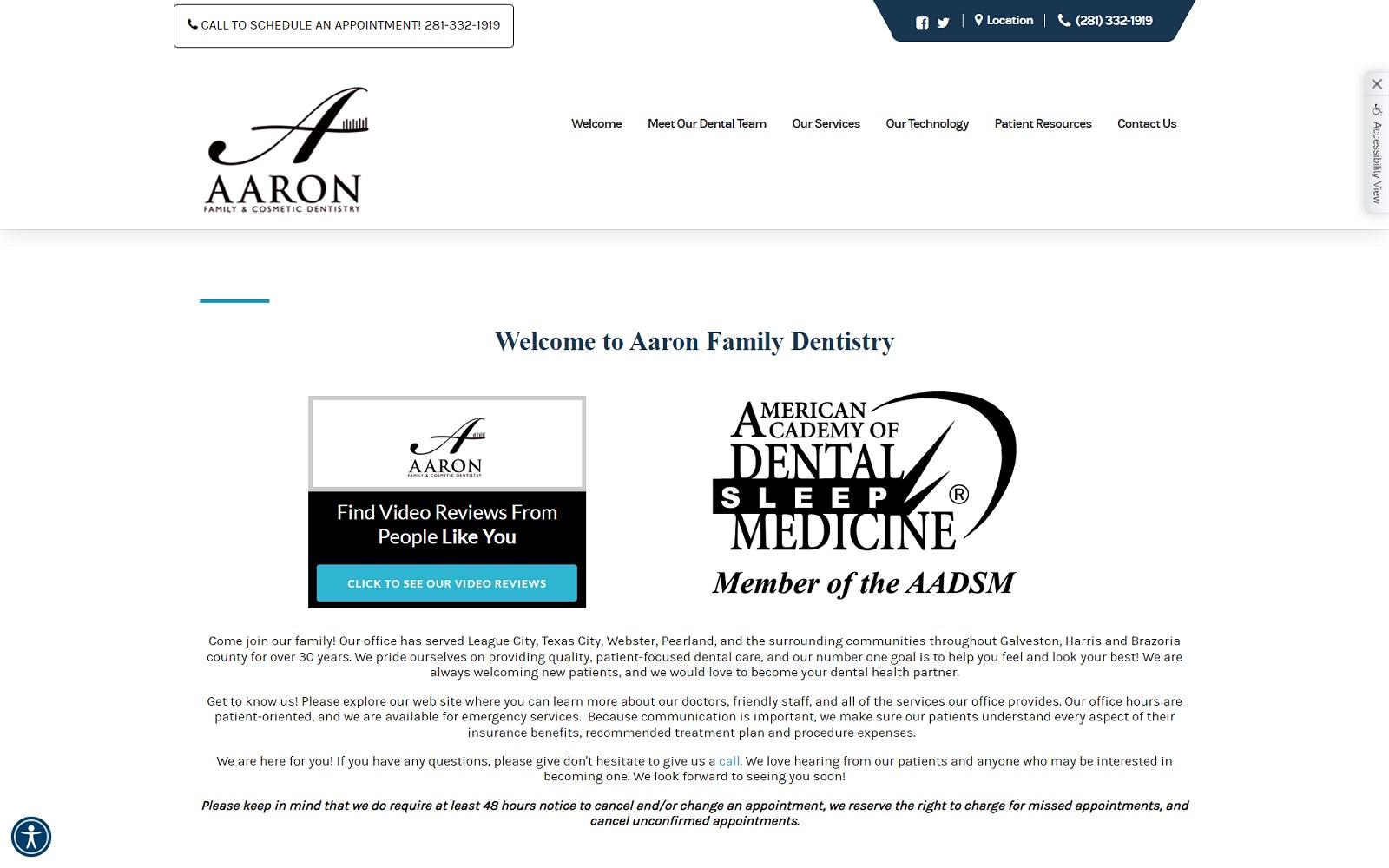 Aaron Family Dentistry screenshot