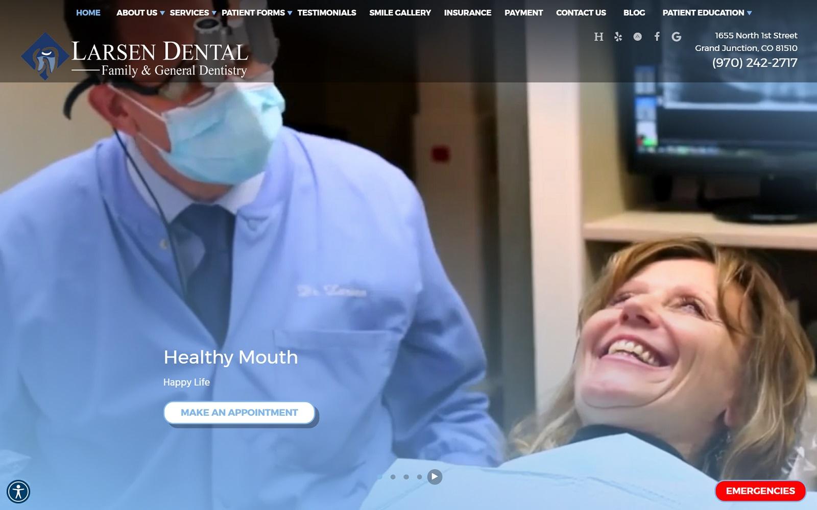 Larsen Dental screenshot