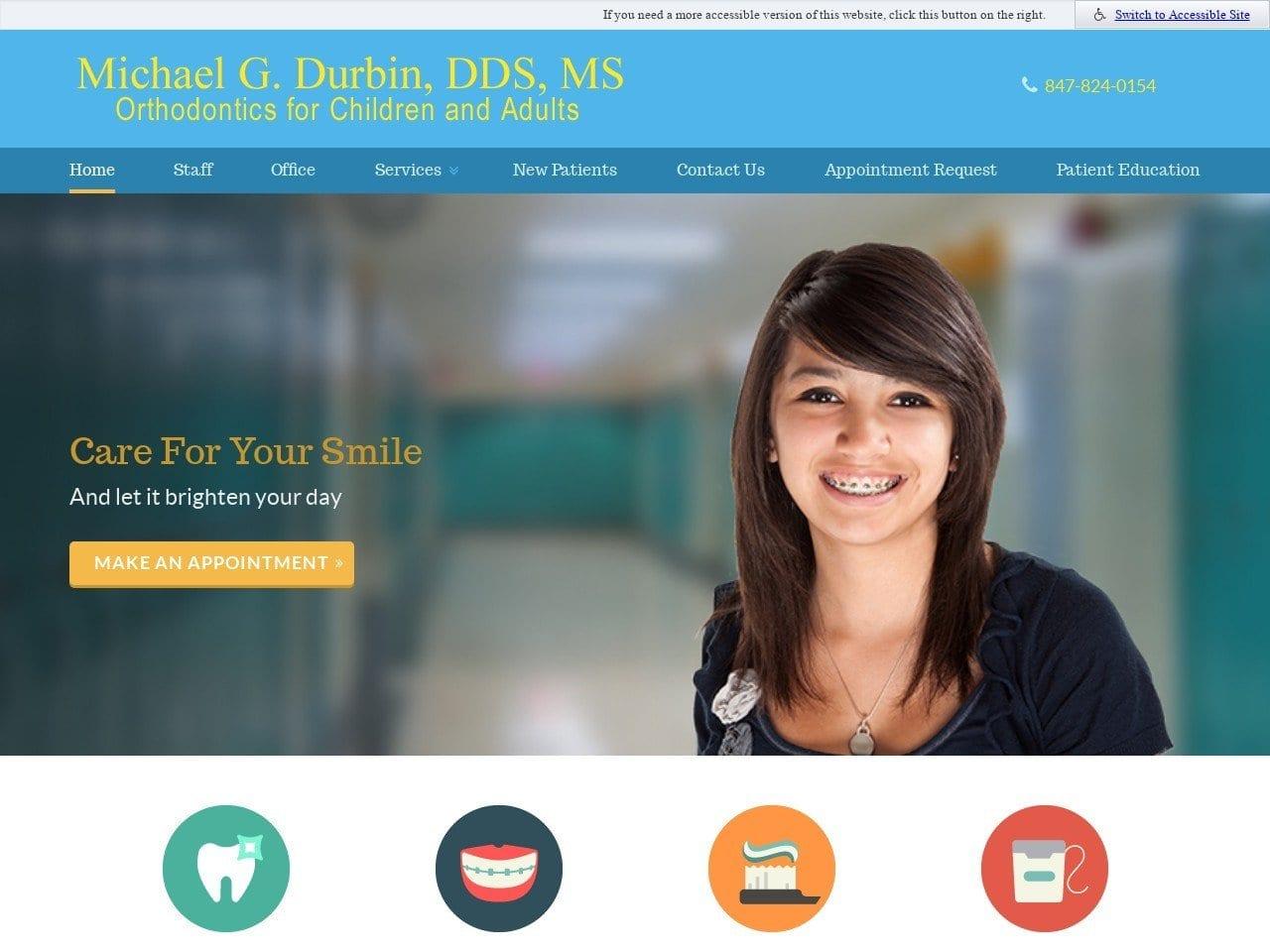 Michael G. Durbin DDS MS Orthodontist screenshot