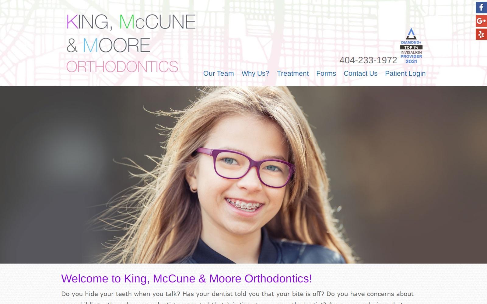 King, McCune & Moore Orthodontics screenshot