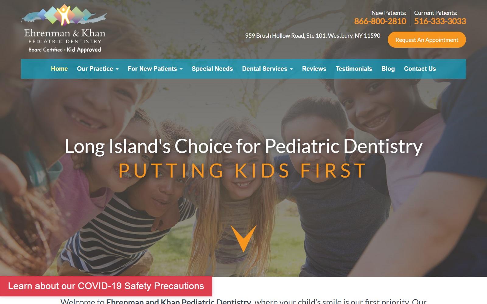 Ehrenman & Khan Pediatric Dentistry screenshot