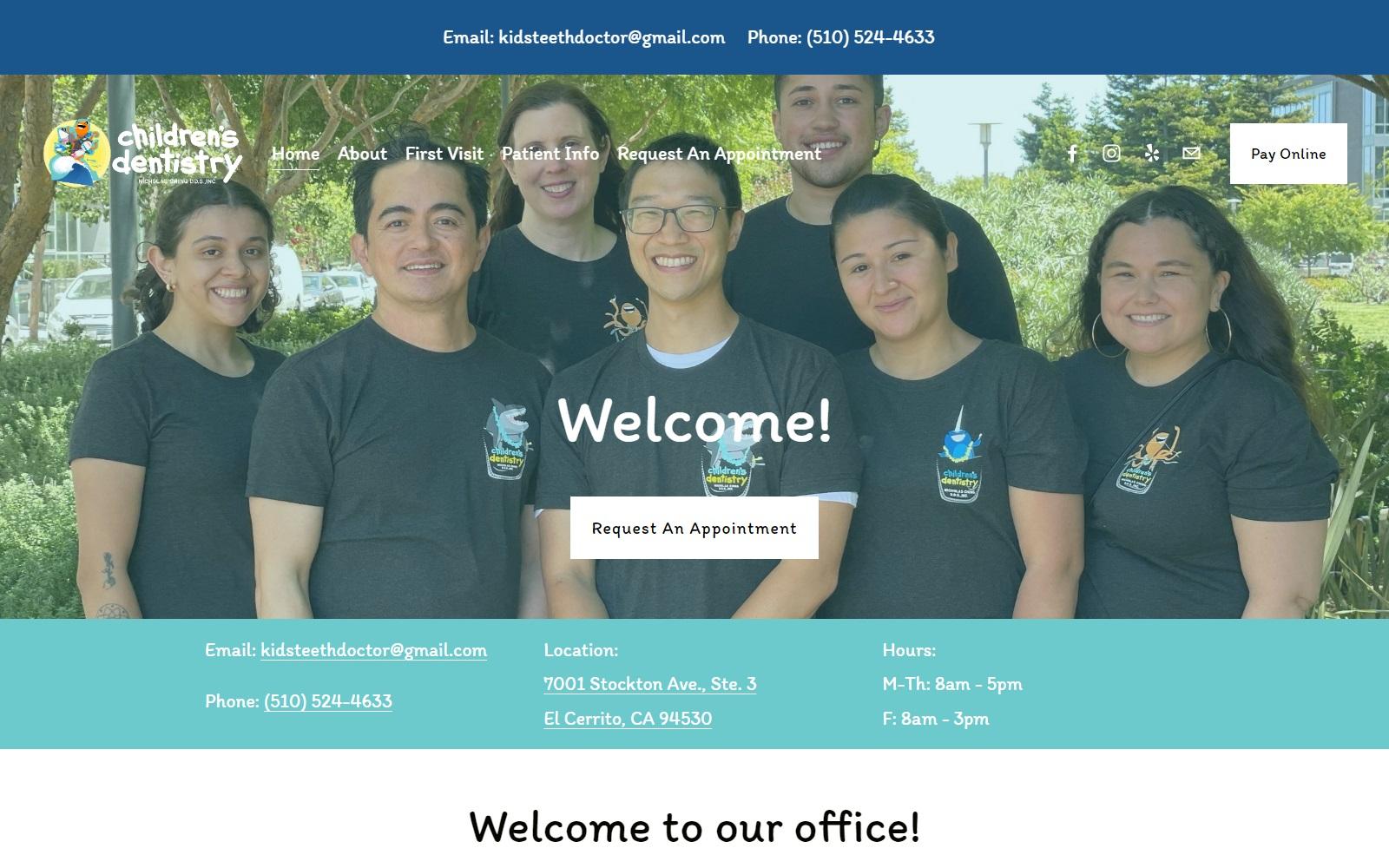 Children's Dentistry Nicholas Cheng, DDS INC. screenshot