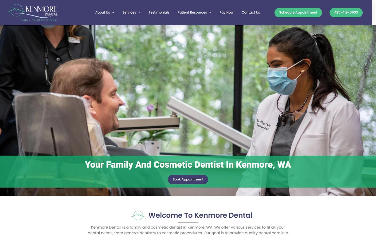 Kenmore Dental screenshot