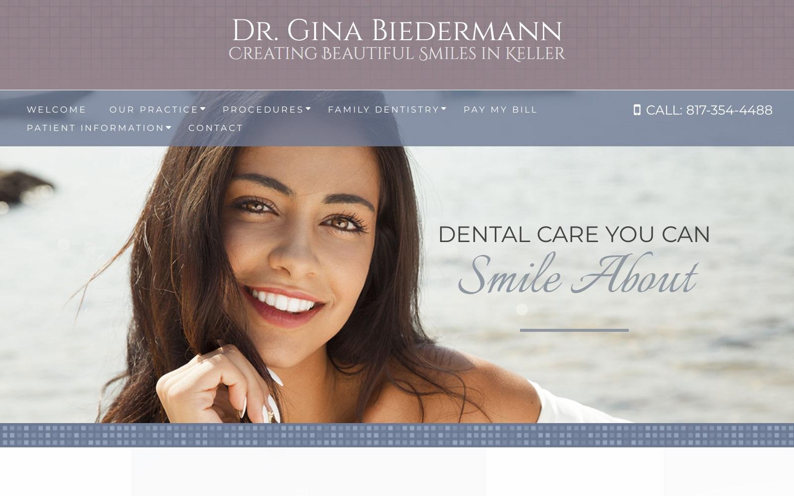 Dr. Gina A. Biedermann DDS screenshot