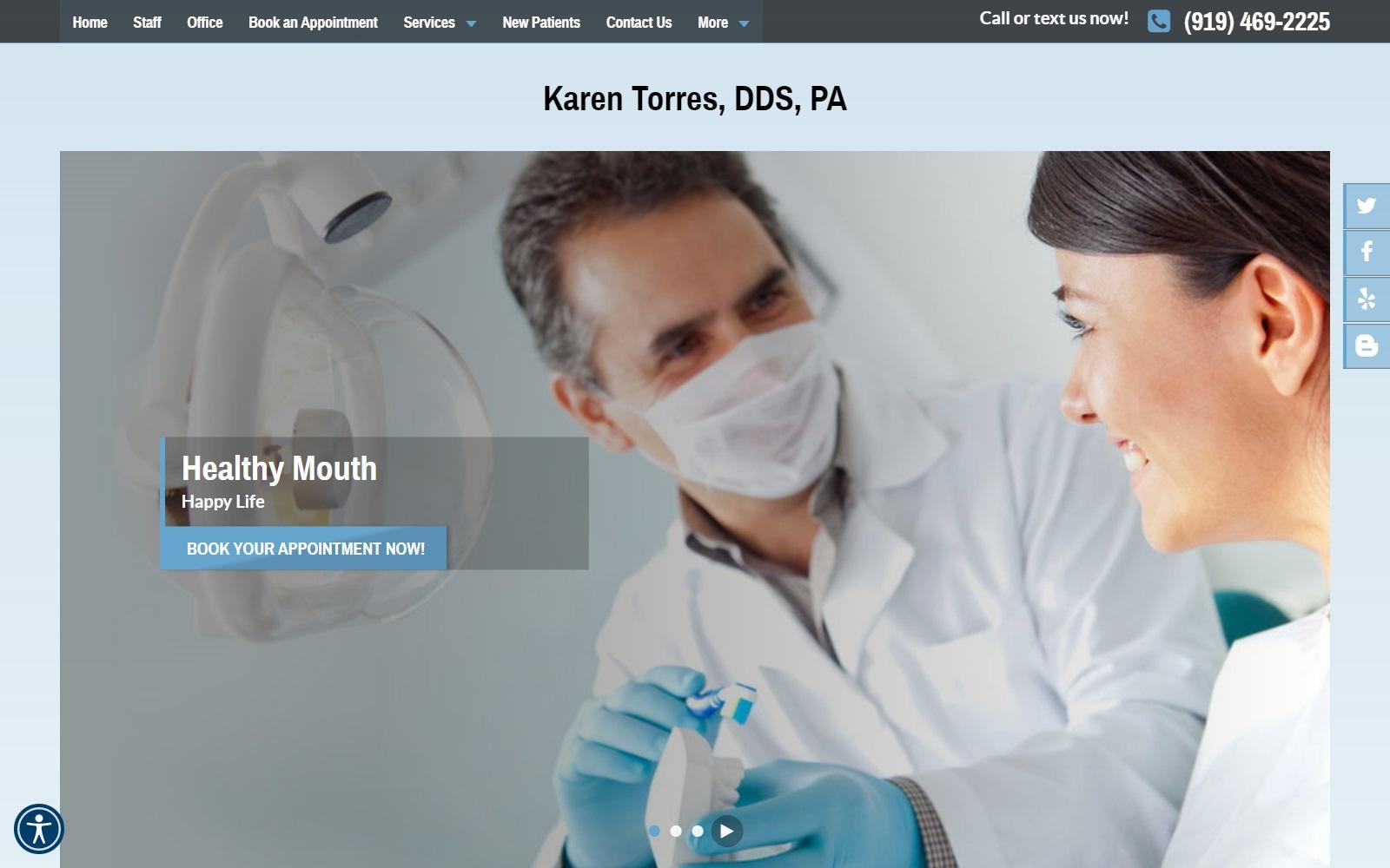 Karen Torres, DDS, PA screenshot