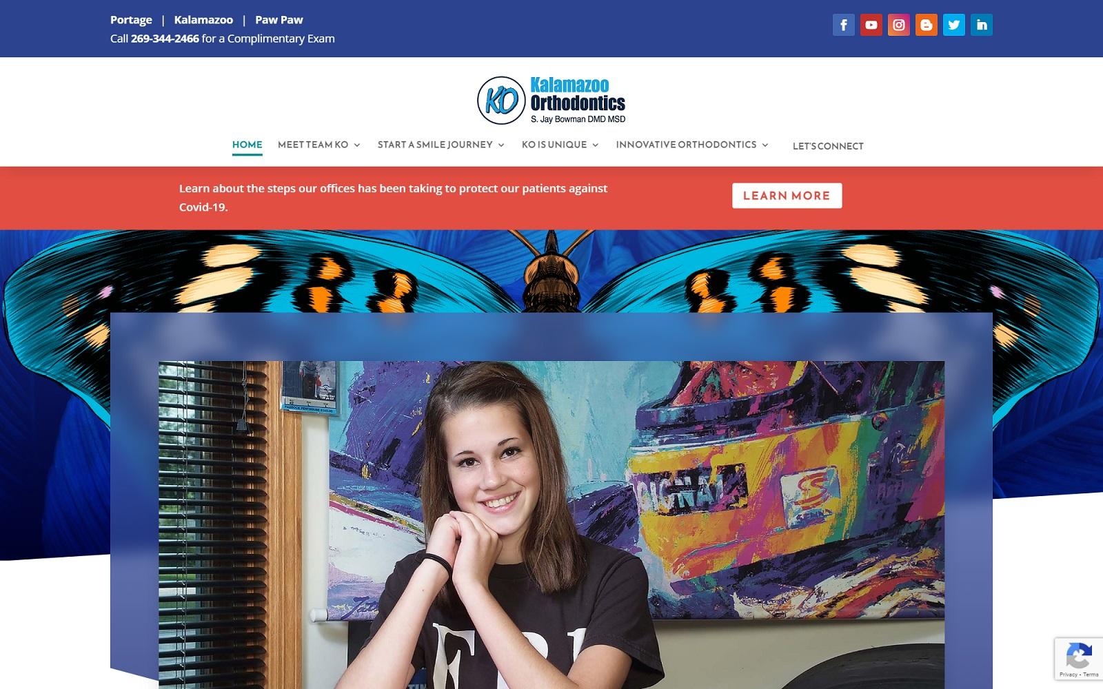 Kalamazoo Orthodontics: Dr. S. Jay Bowman screenshot