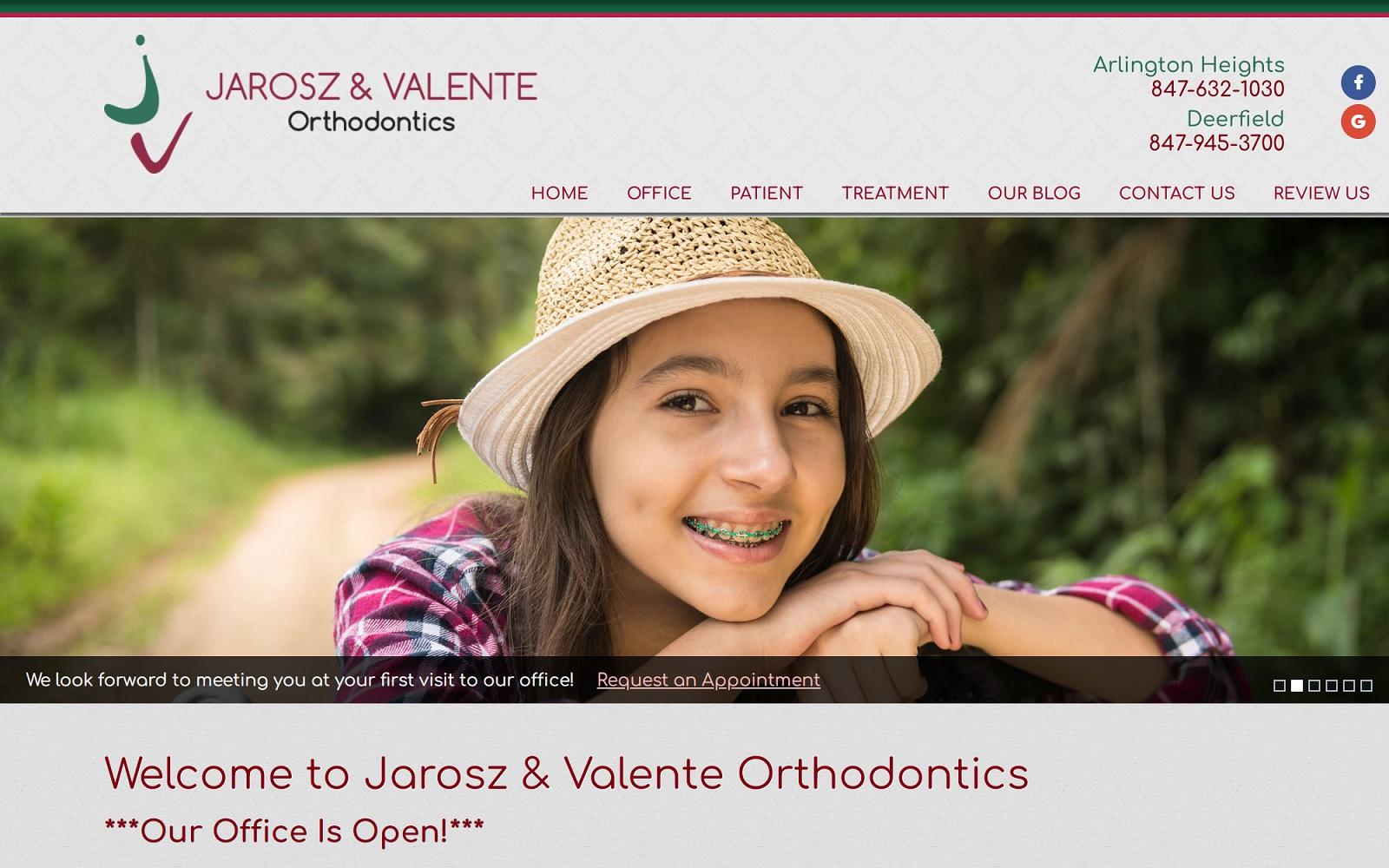 Jarosz & Valente Orthodontics screenshot