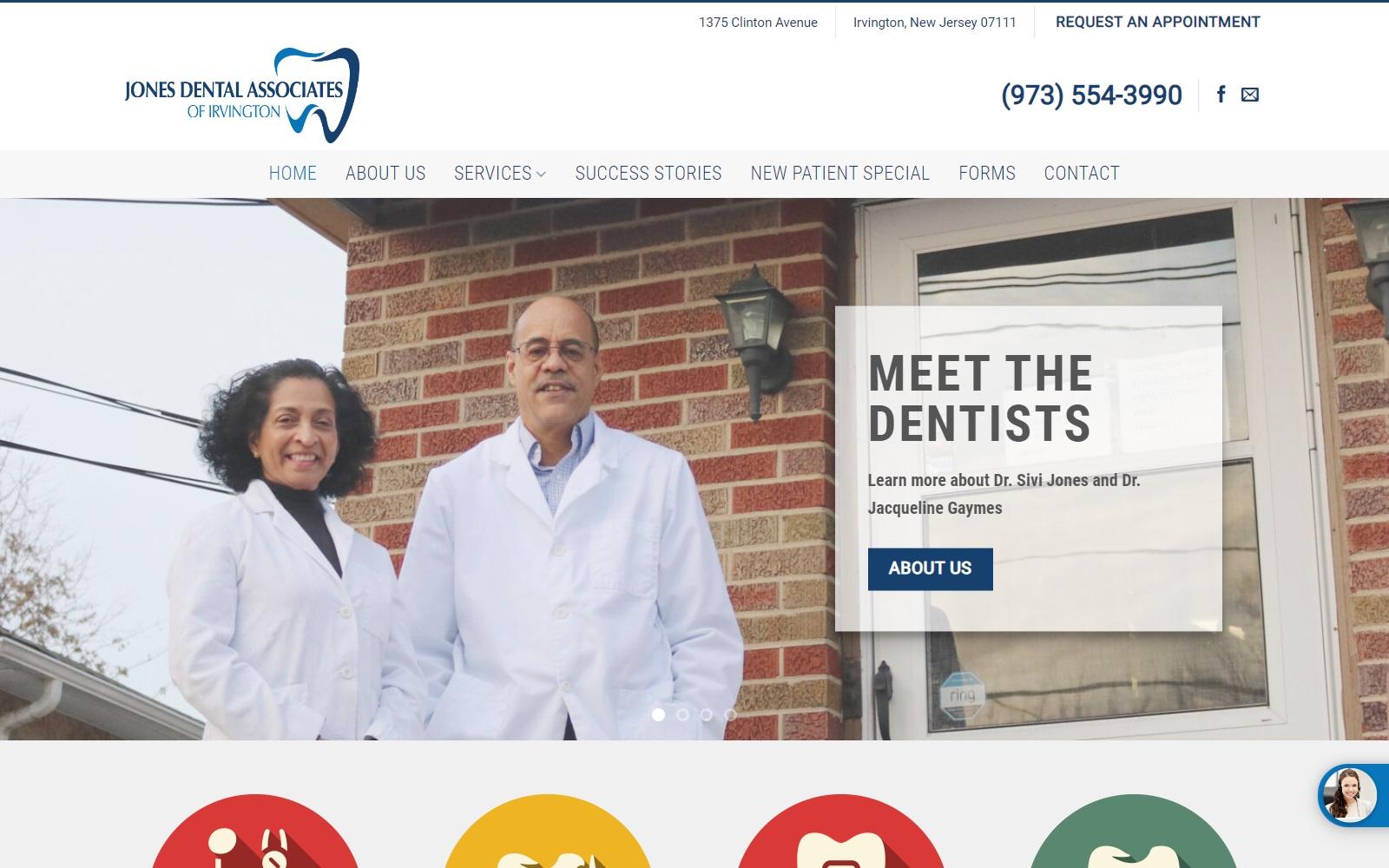 Jones Dental Associates of Irvington P.C. screenshot