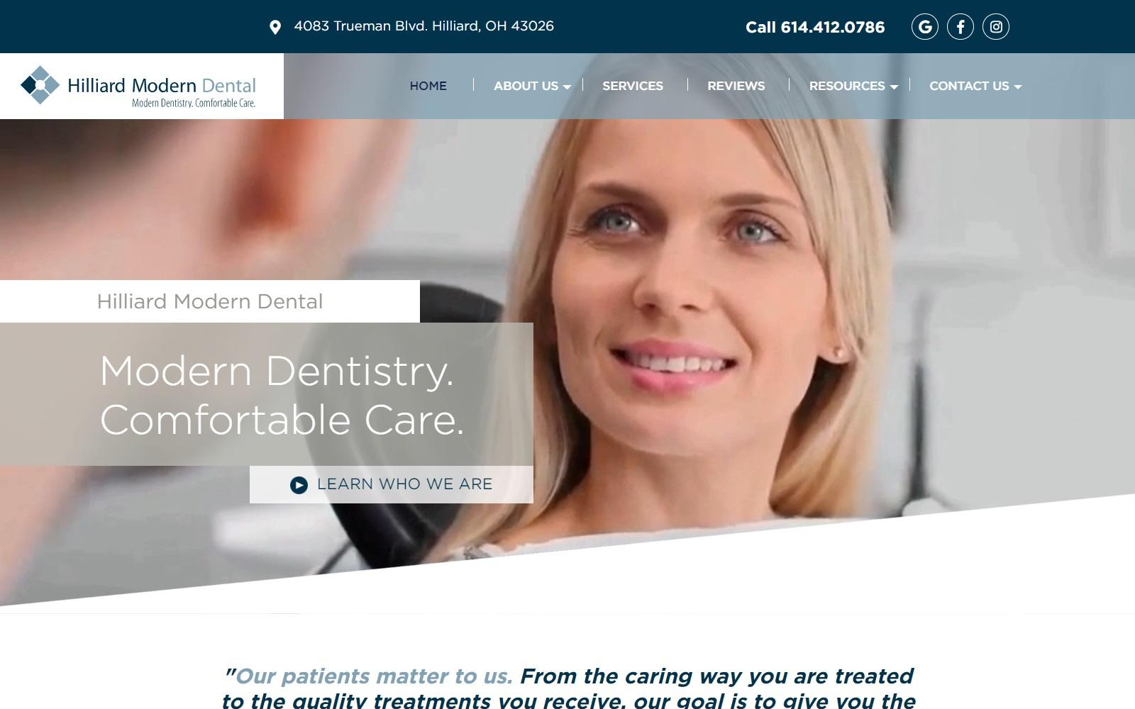 Hilliard Modern Dental screenshot