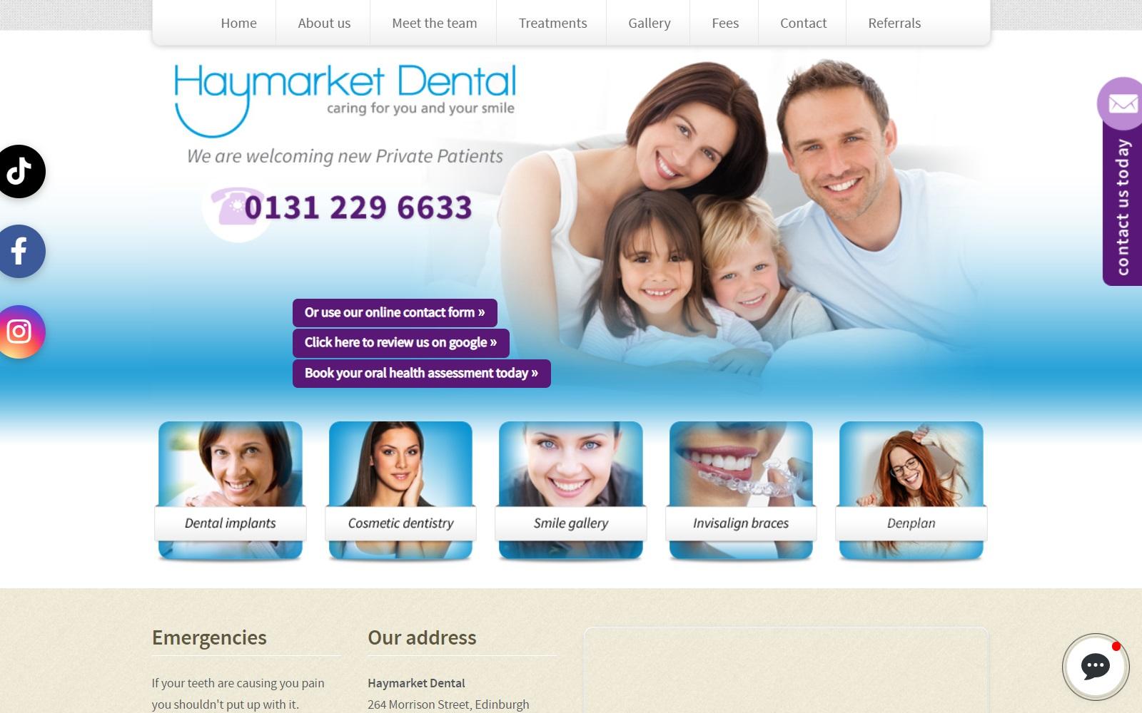 Haymarket Dental screenshot