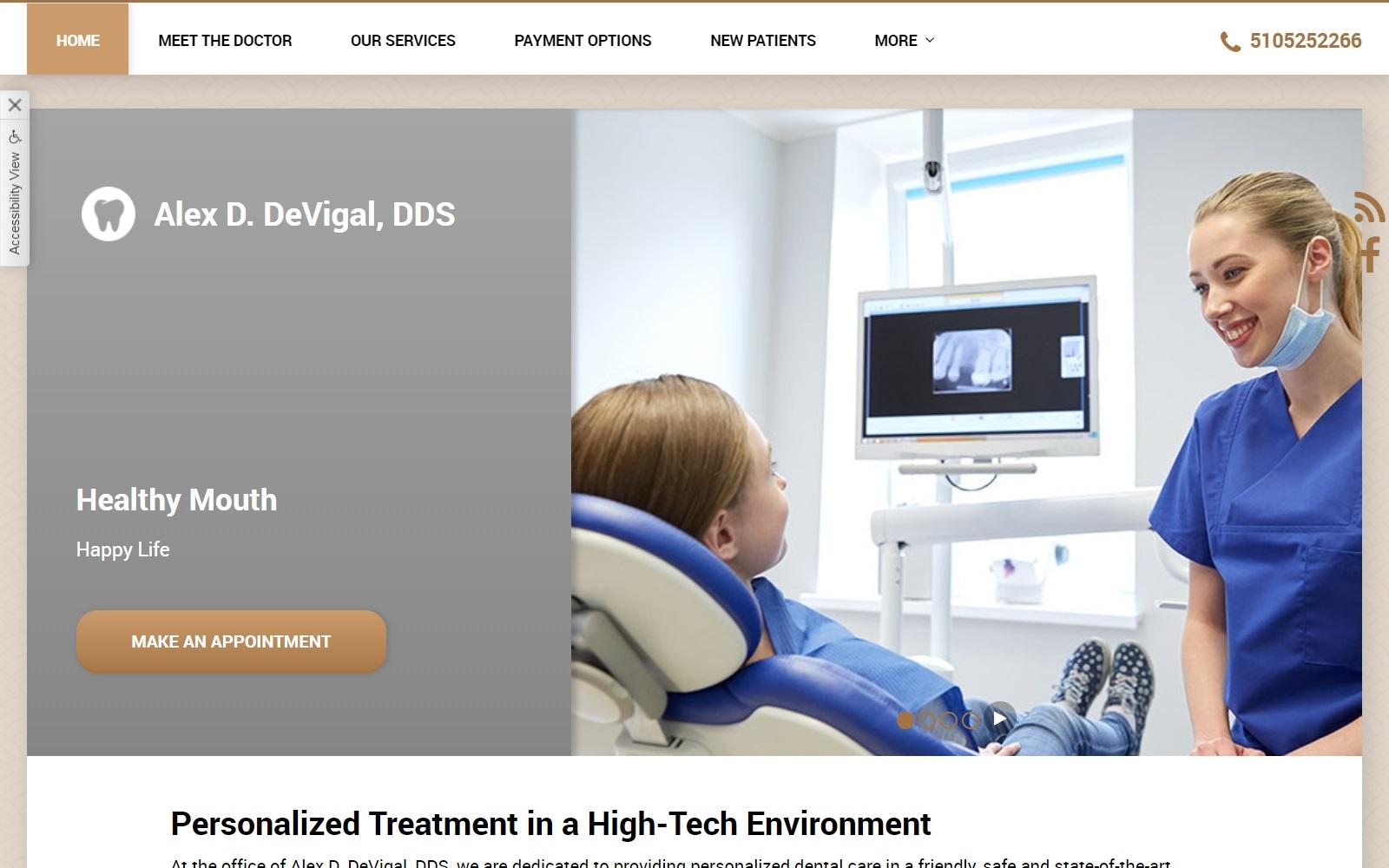 Alex D. DeVigal, DDS screenshot