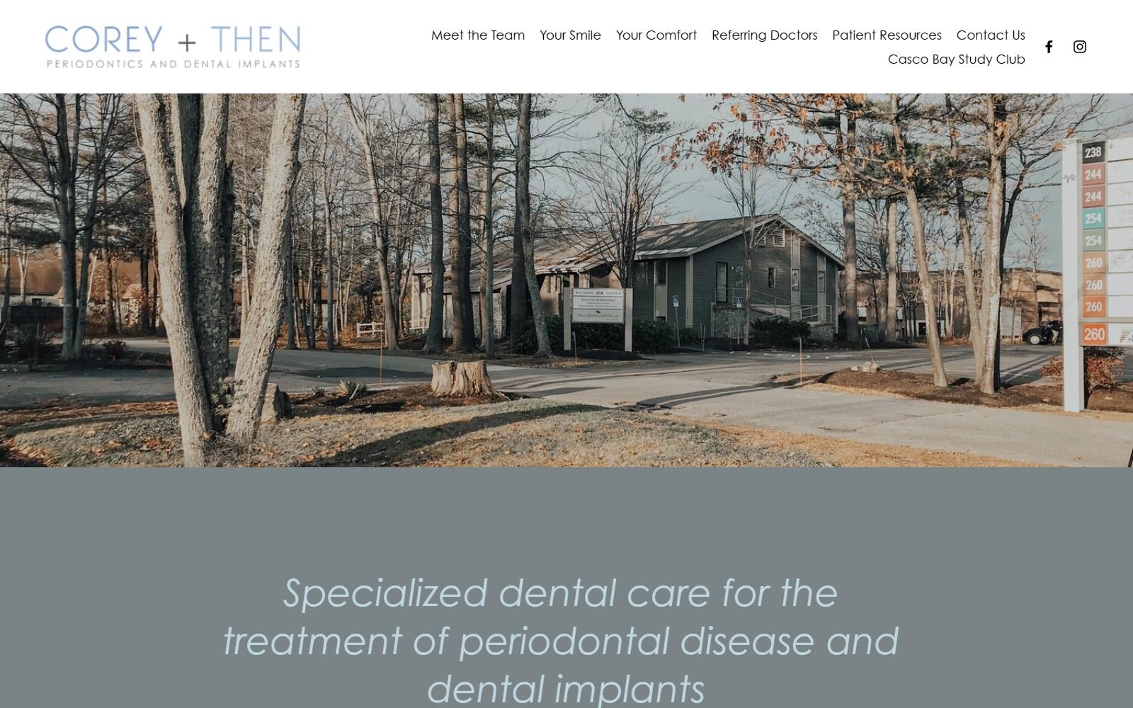 Corey + Then Periodontics screenshot