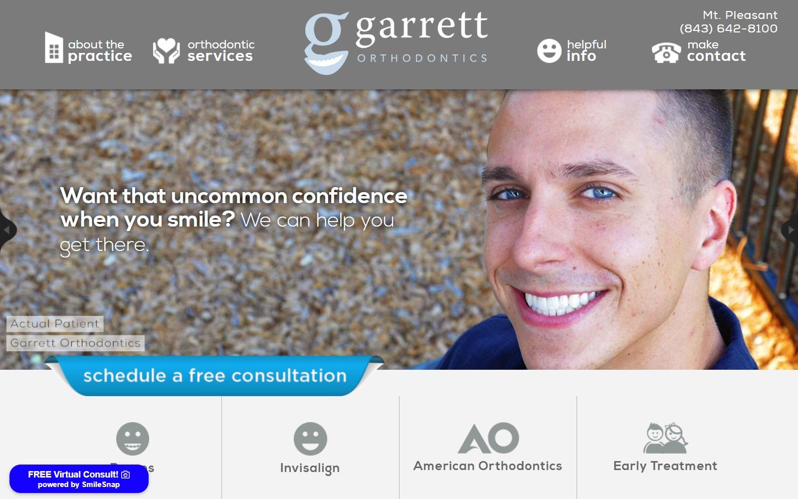 Garrett Smiles Specialists in Orthodontics screenshot