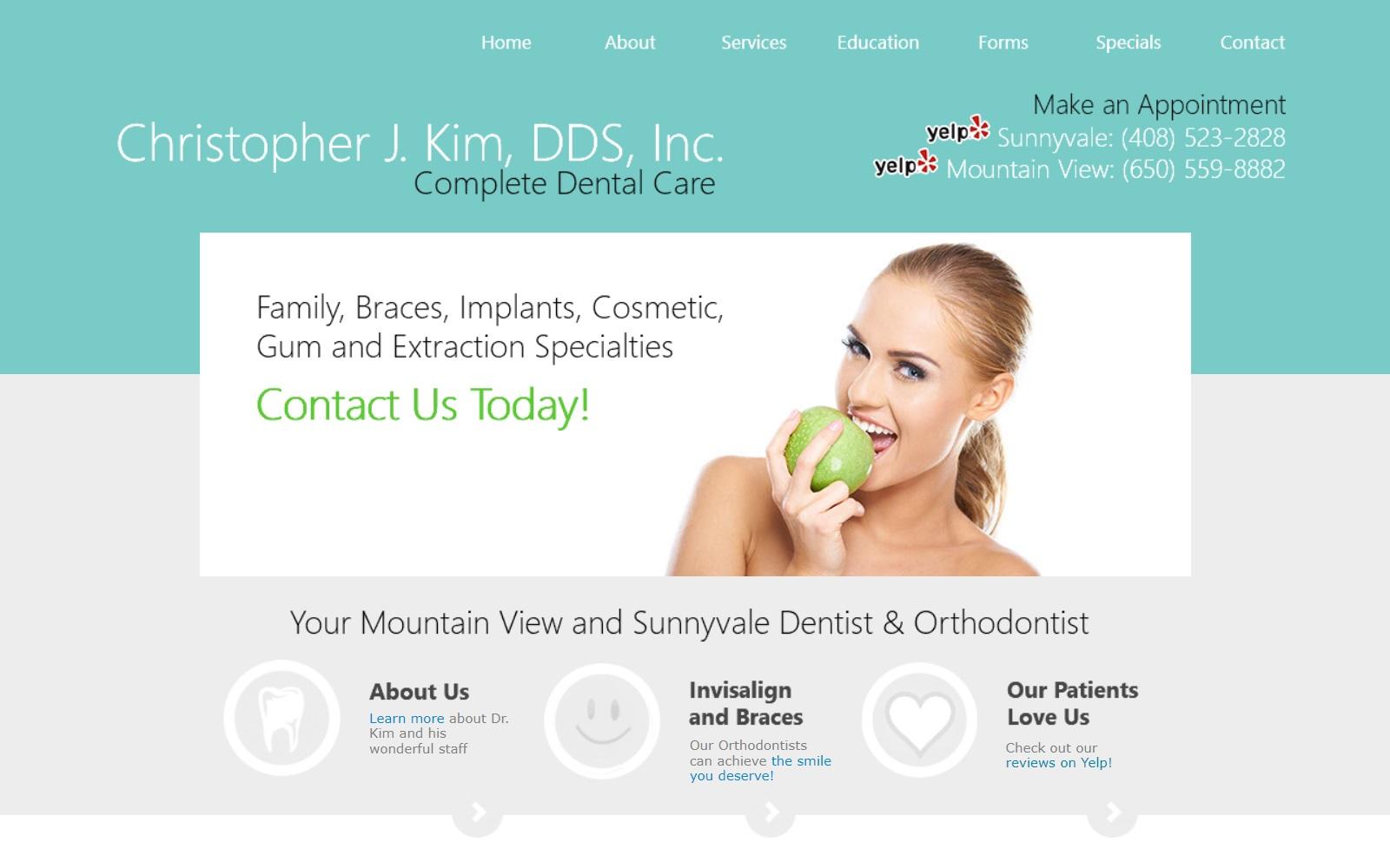 Christopher J. Kim Dds Inc. screenshot