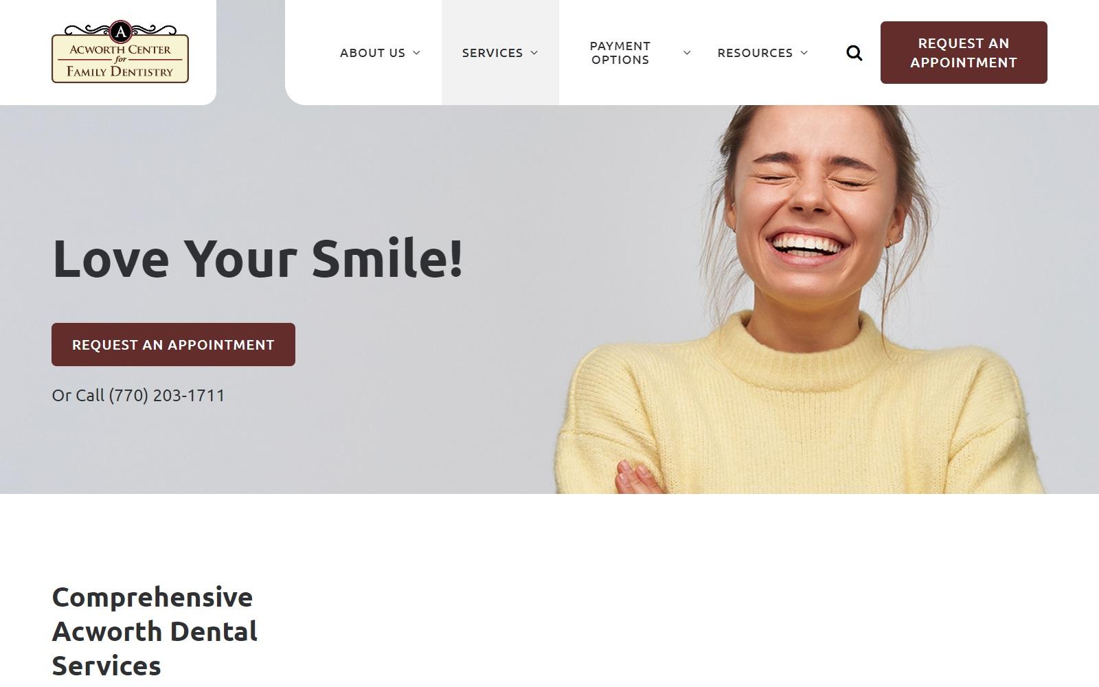 Acworth Center for Family Dentistry screenshot