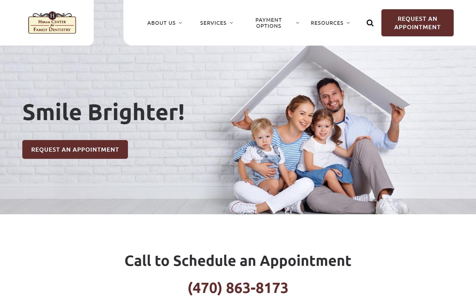 Hiram Center for Family Dentistry screenshot