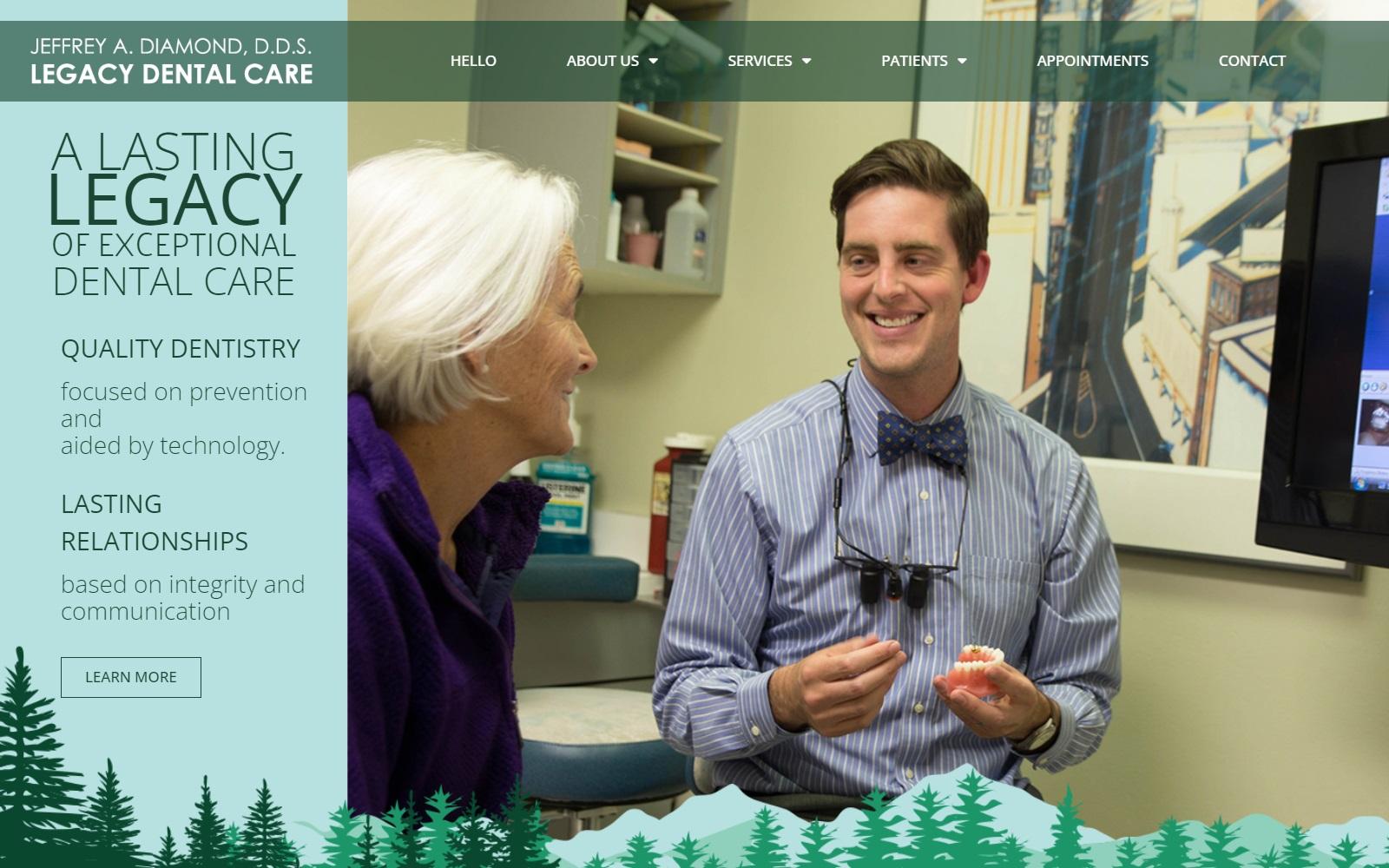 Jeffrey A. Diamond D.D.S. Legacy Dental Care screenshot