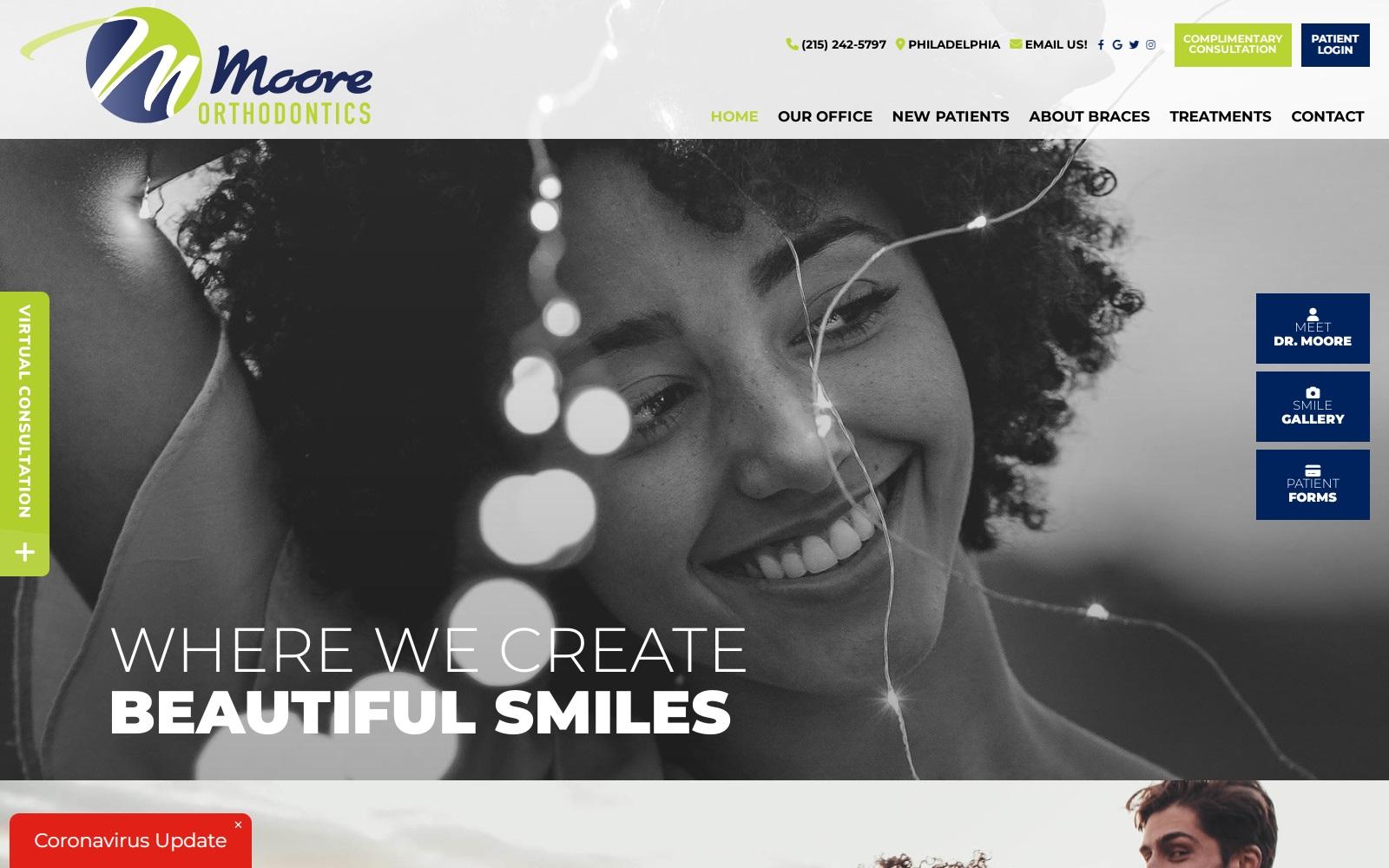 Moore Orthodontics screenshot