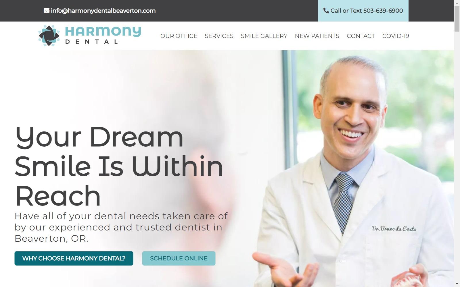 Harmony Dental Beaverton screenshot