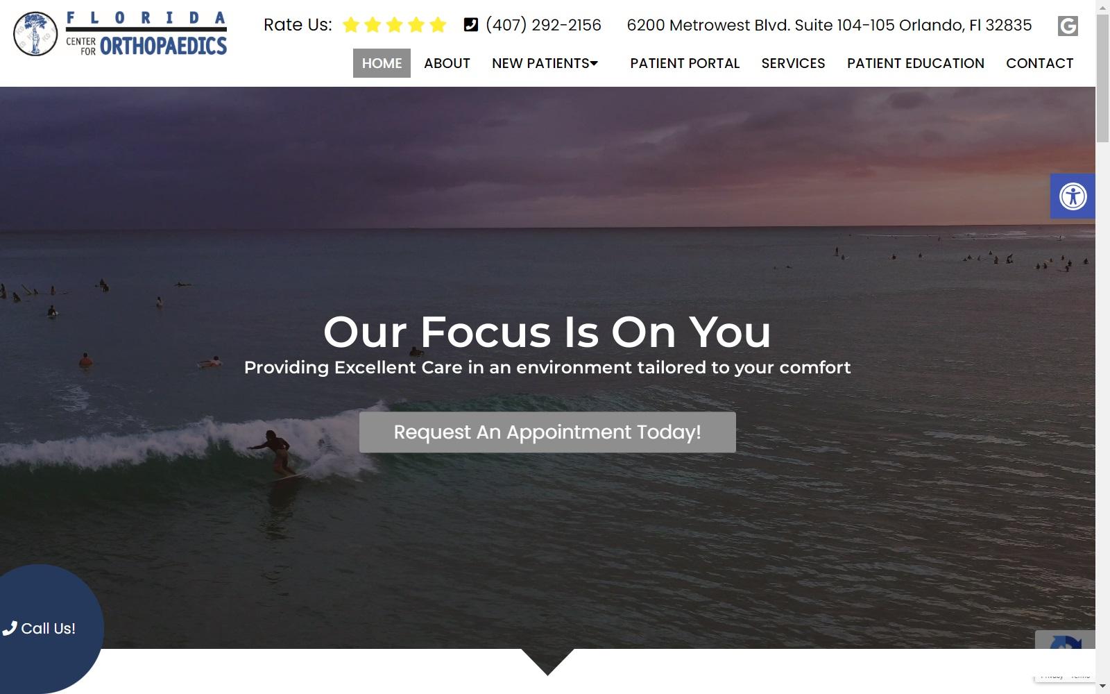 Florida Center for Orthopedics screenshot
