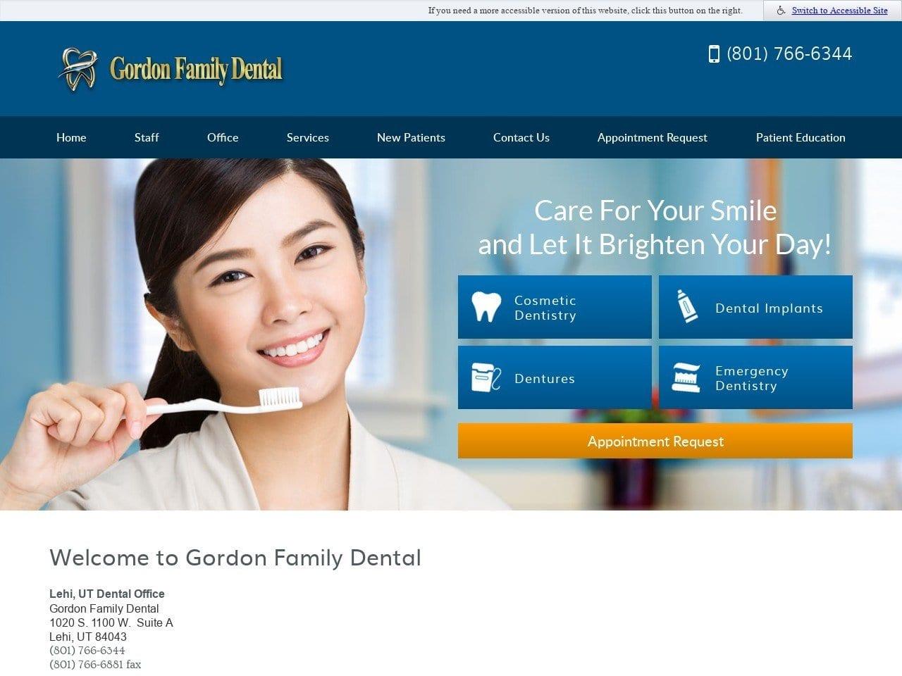 Gordon Family Dental screenshot